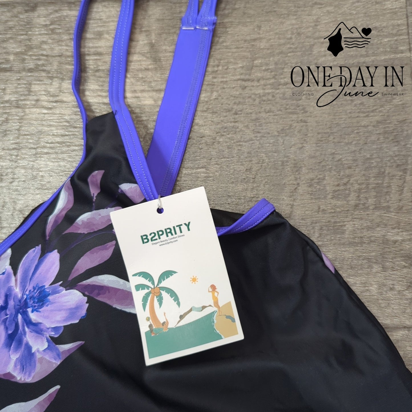 B2Prity Floral Boyshort Tankini Swimsuit Size XL
