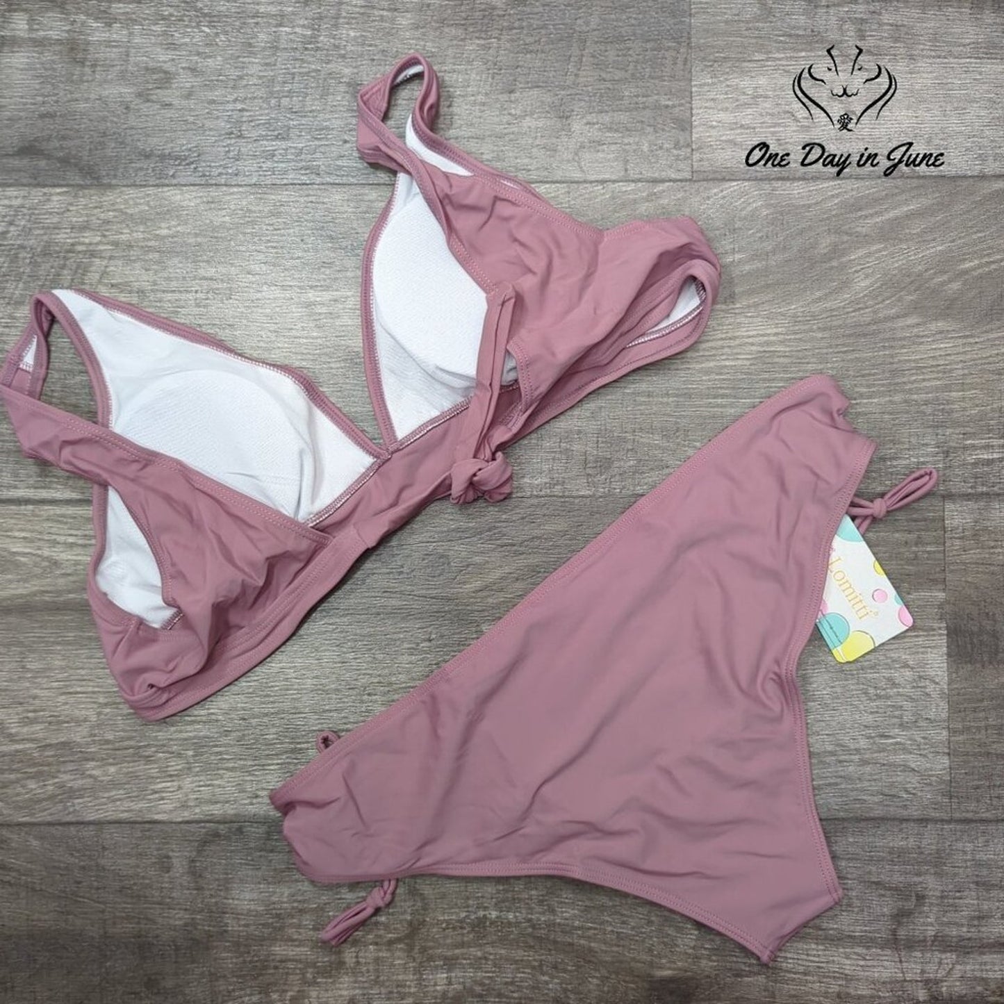 Lomitti Tie Back Tie Side Bikini Swimsuit Size XL