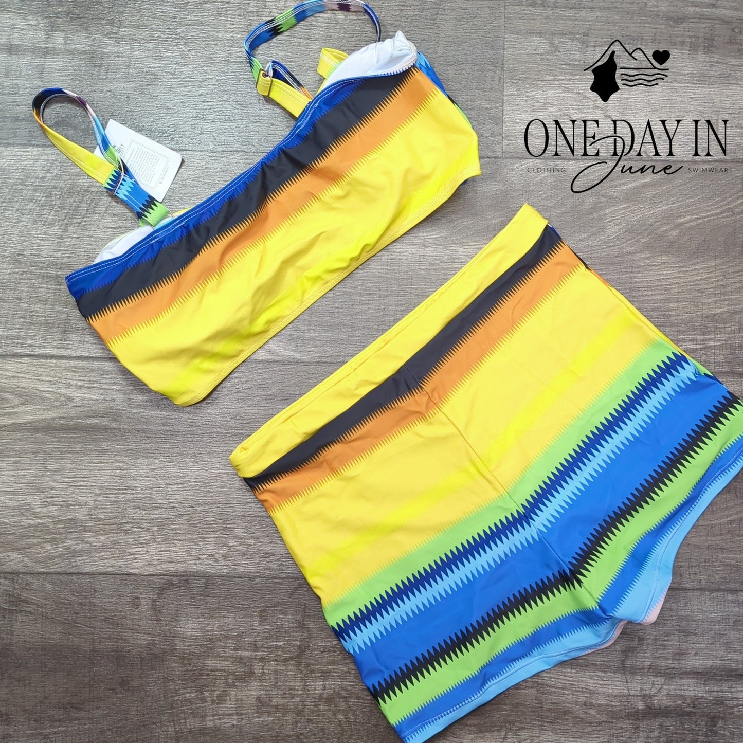 B2Prity High Waist Boy Short Bikini Swimsuit Size XL