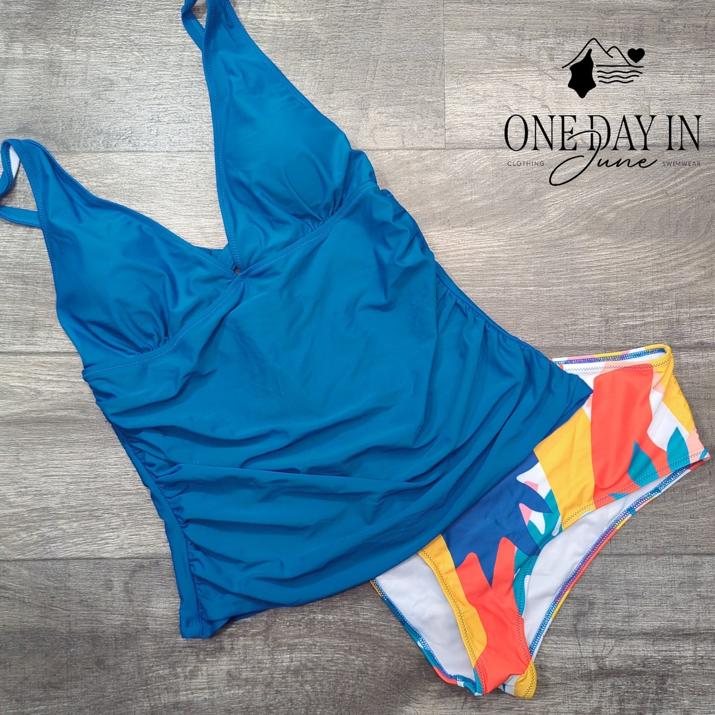 Beachsissi V Front Tummy Control Tankini Swimsuit Size XL