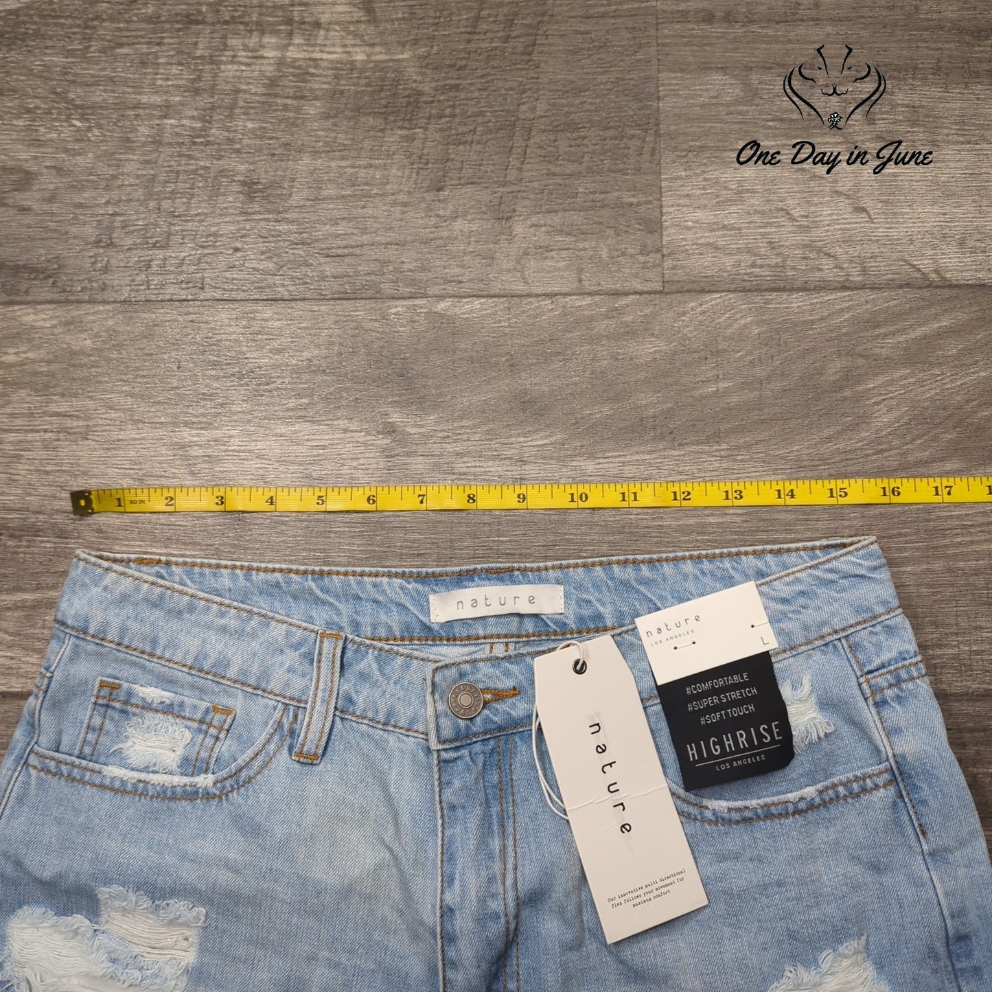 Nature High Rise Denim Shorts Size L