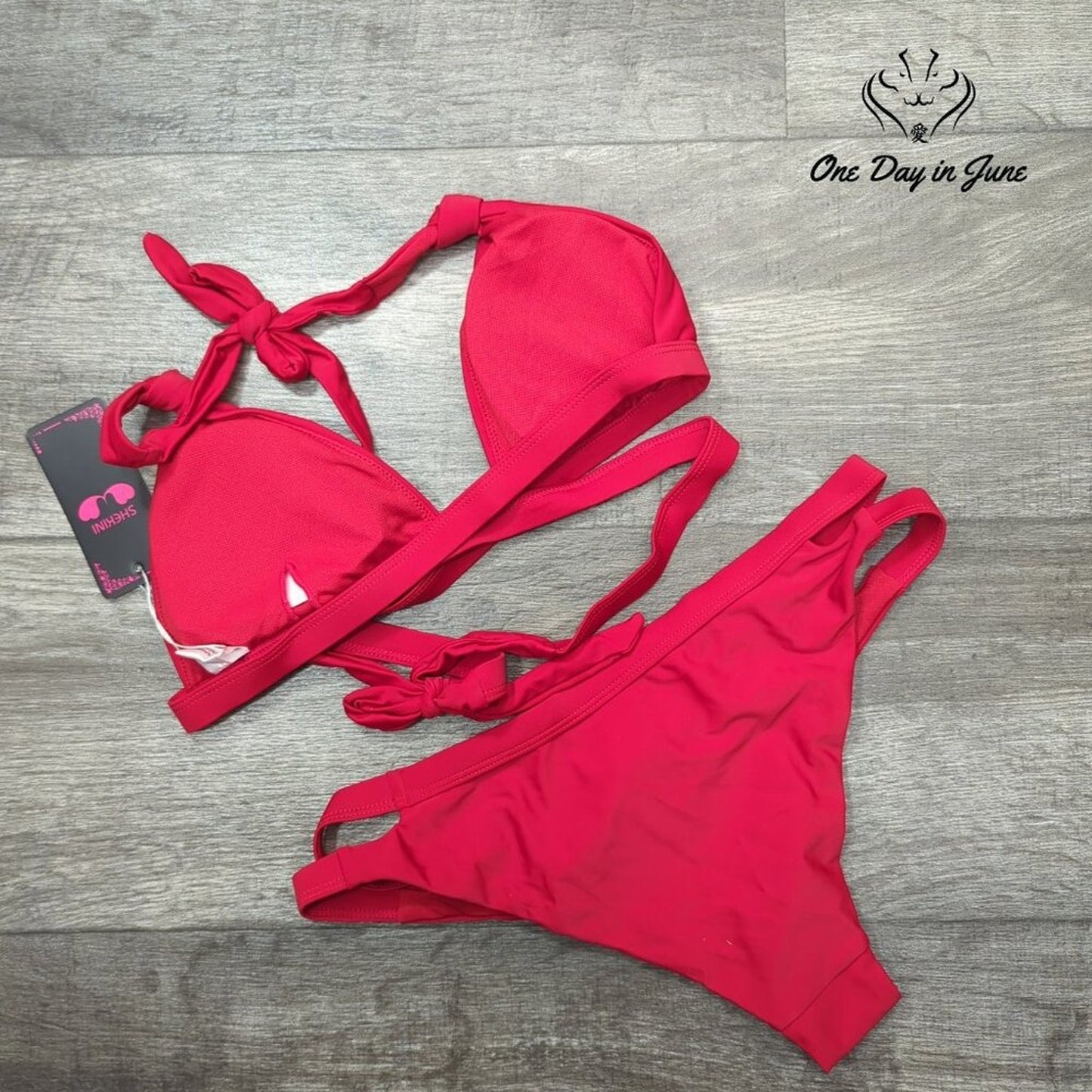 Shekini Halter Criss Cross Bikini Swimsuit Size S