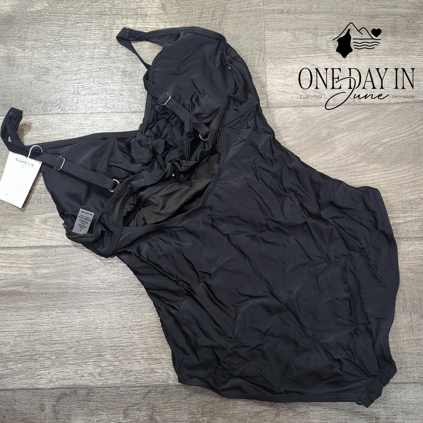 Eomenie Tie Back Keyhole One Piece Swimsuit Size L