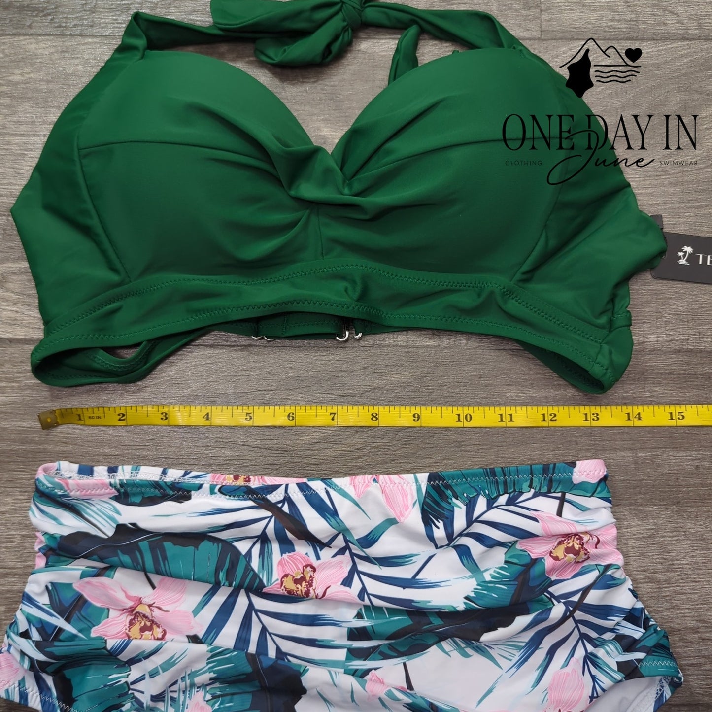 Tempt Me High Waist Molded Cup Bikini Swimsuit Size L