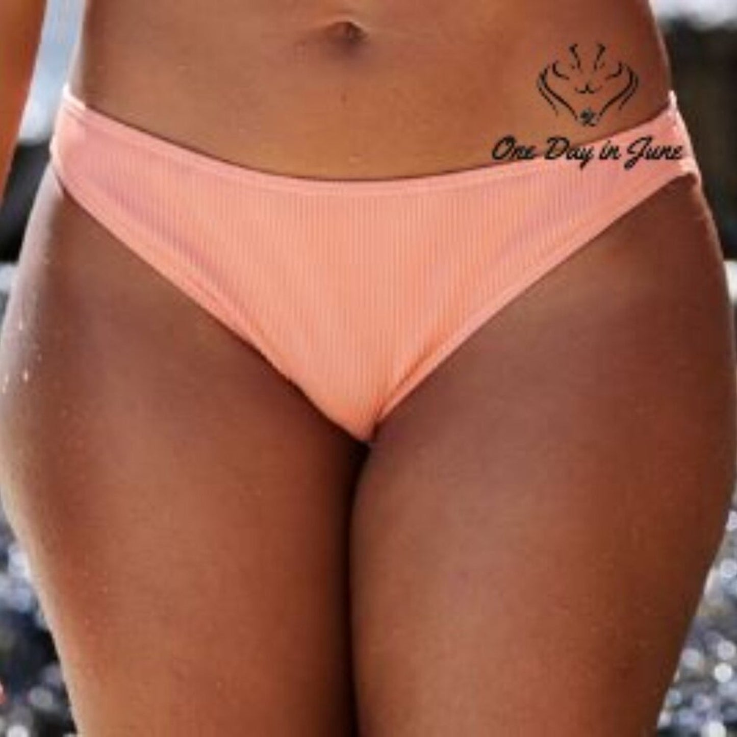 Roxy MOF Hipster Ribbed Bikini Bottom Size S