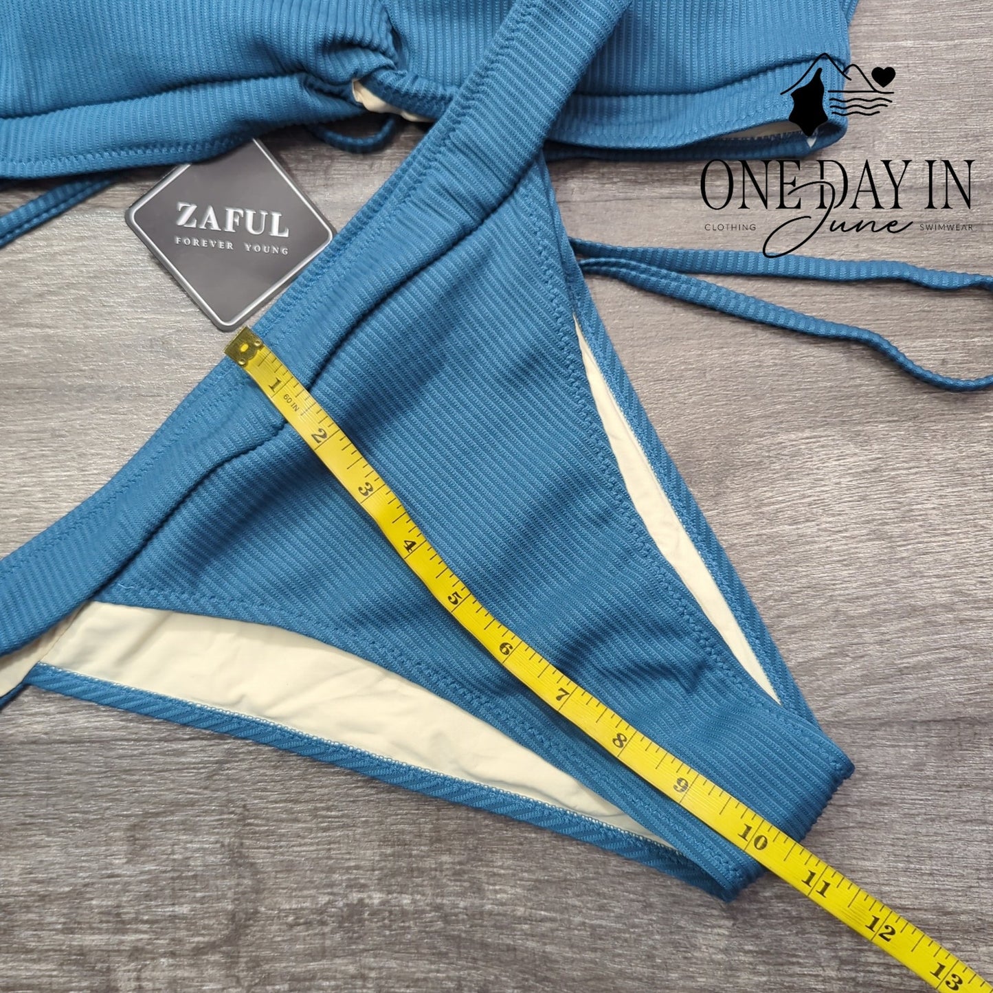 Zaful Ribbed Bikini Swimsuit Size L