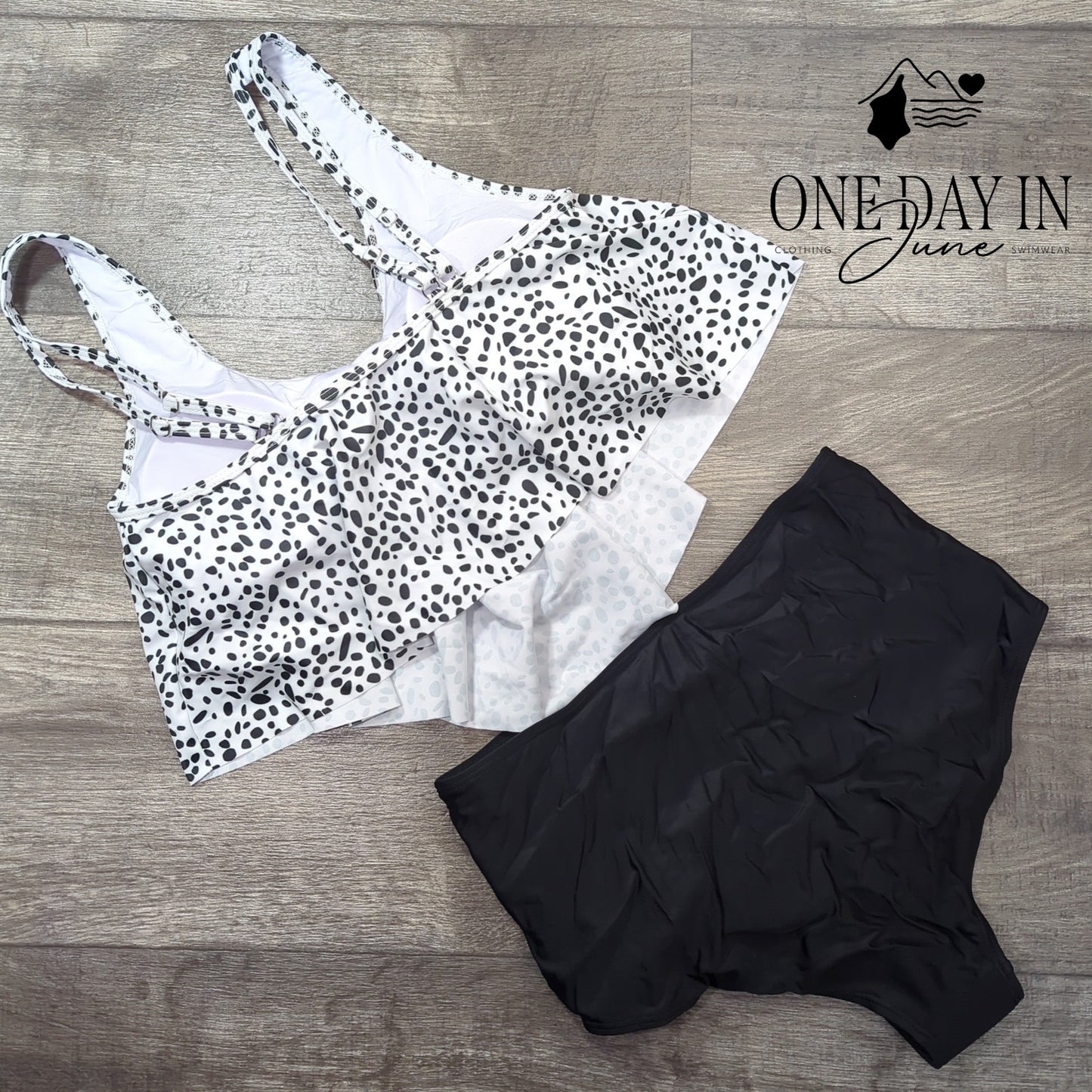 Aleumdr High Waist Flounce Bikini Swimsuit Size L