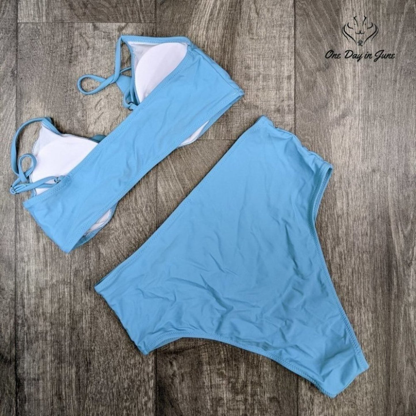 Honlyps Tie Knot High Cut Bikini Swimsuit Size L