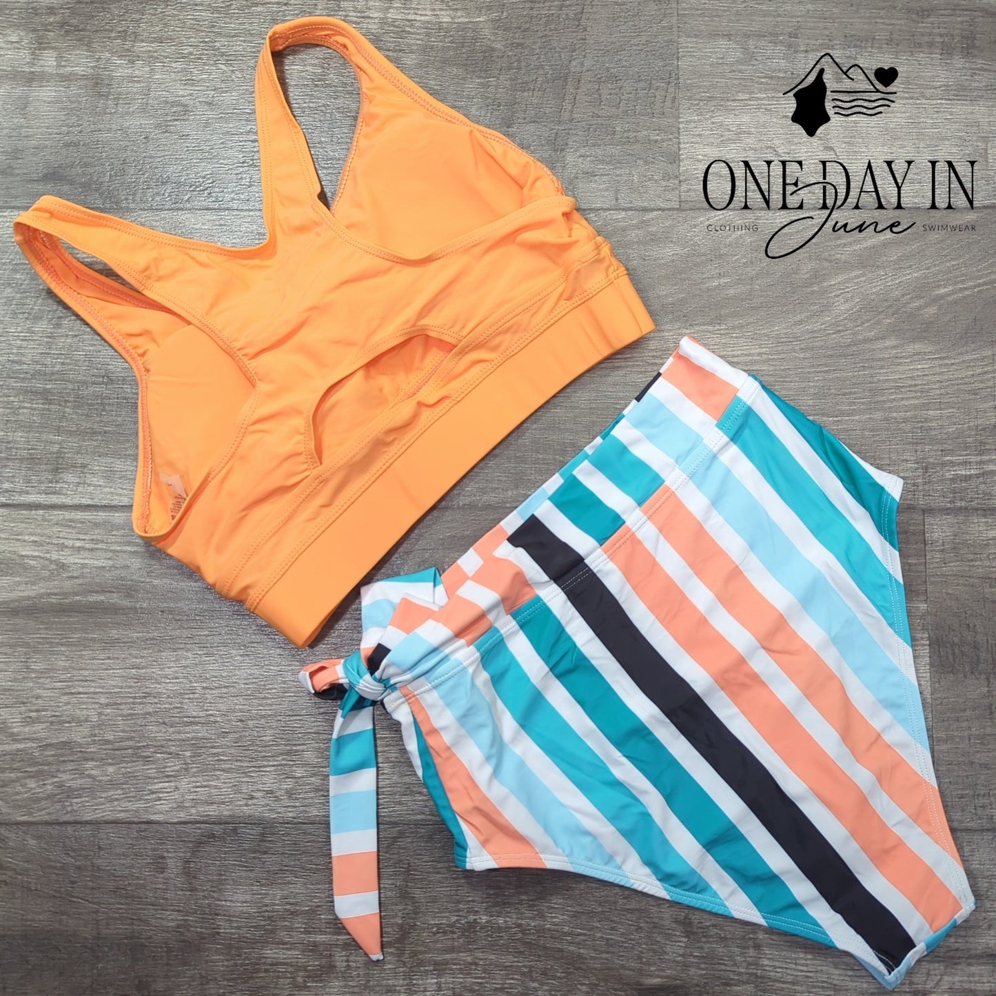 CharmLeaks Crop High Waist Bikini Swimsuit Size M