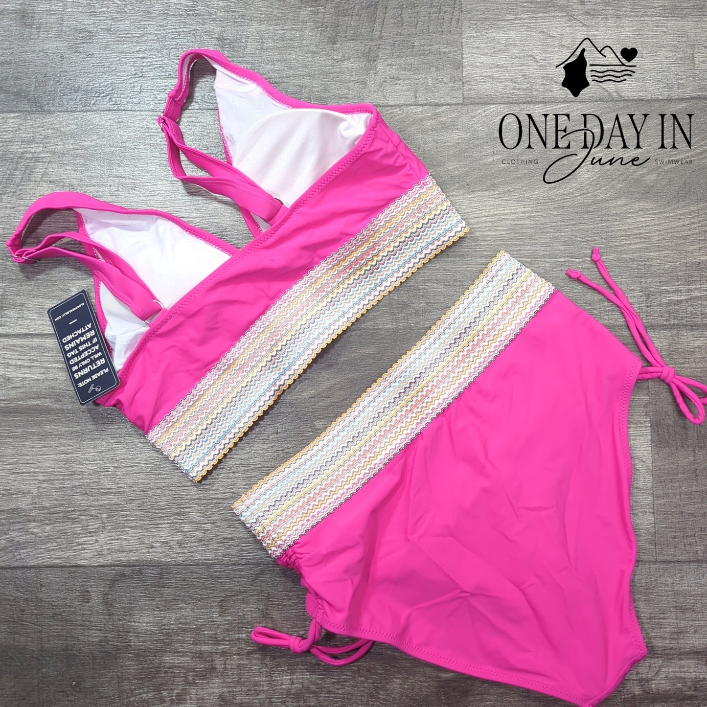 Blooming Jelly High Waist Bikini Swimsuit Size M