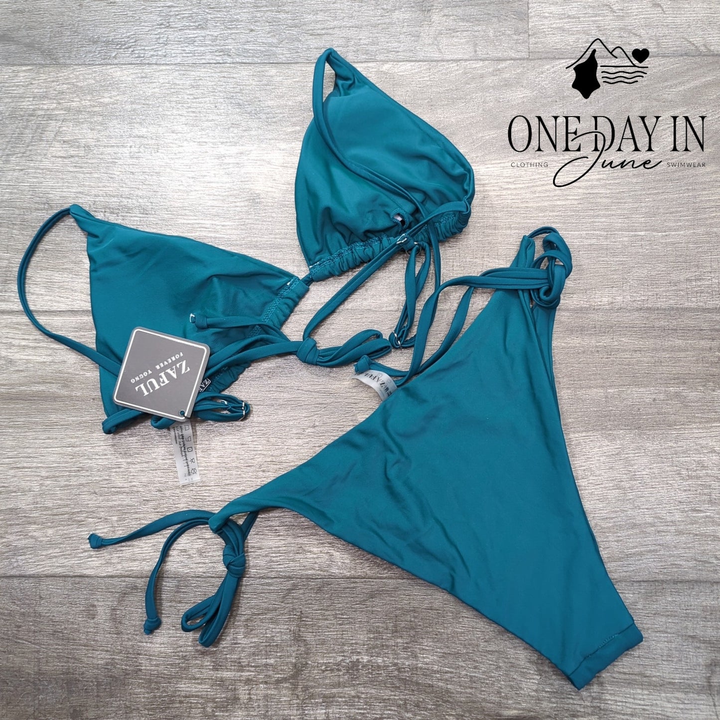 Zaful Adjustable Triangle Tie Side Bikini Swimsuit Size M