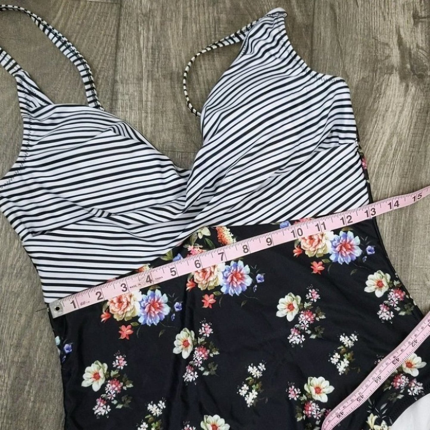 SouqFone Ruched Criss Cross One Piece Size L