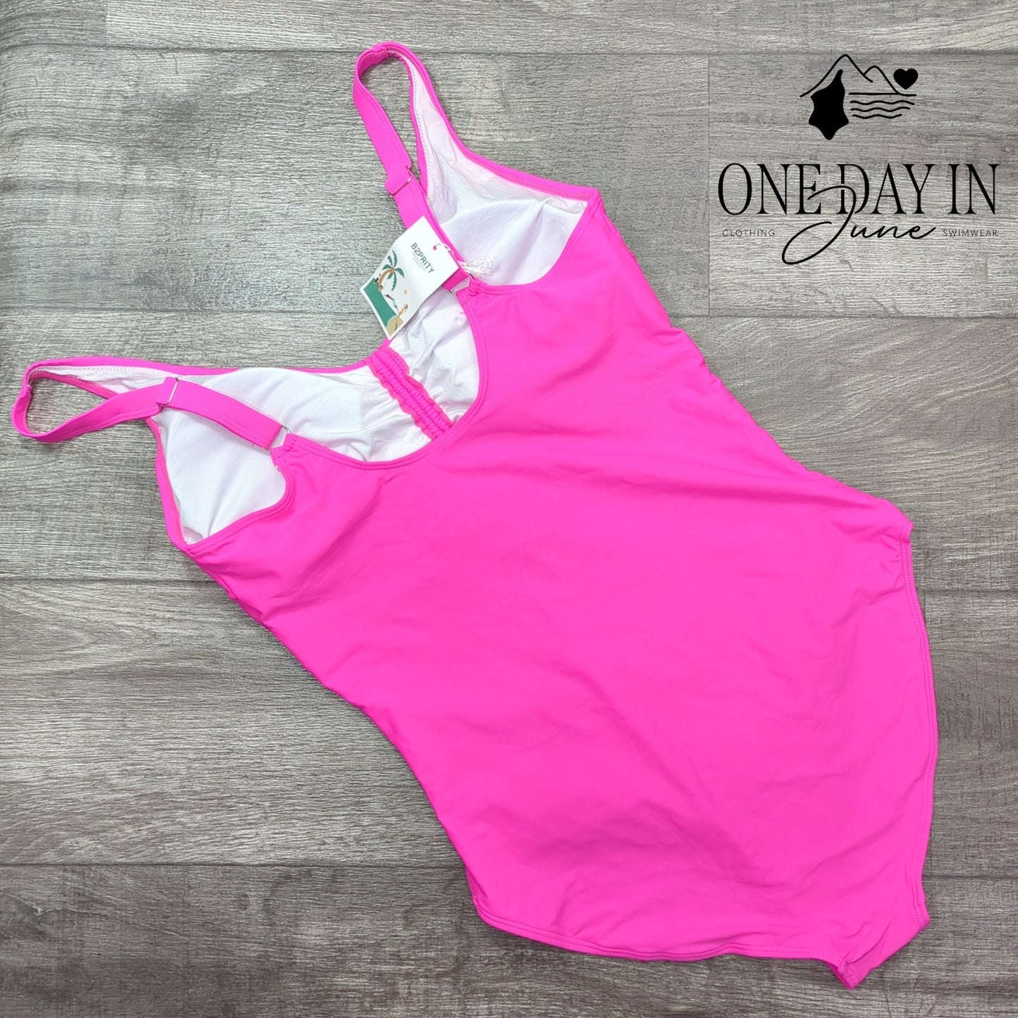B2Prity Ruched Front One Piece Swimdress Swimsuit Size XL