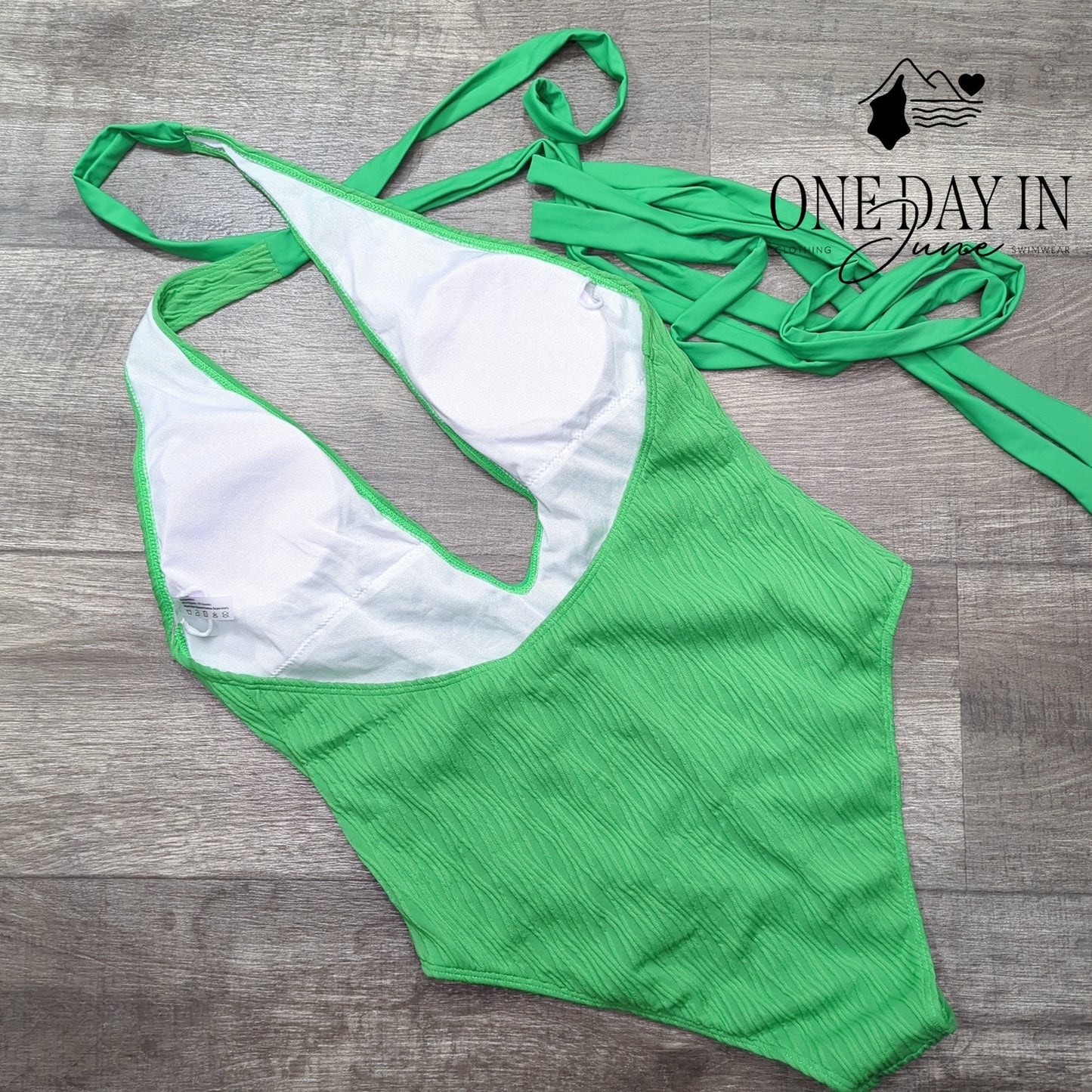 Zaful Deep V Tie Wrap One Piece Swimsuit Size L