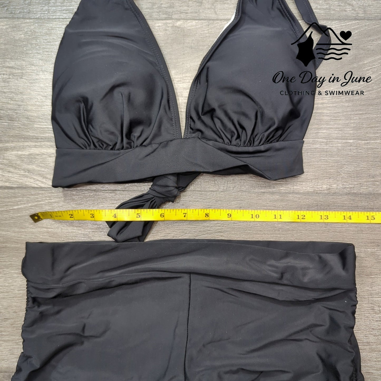 American Trends Tie Back Ruched Boy Short Bikini Swimsuit Size L