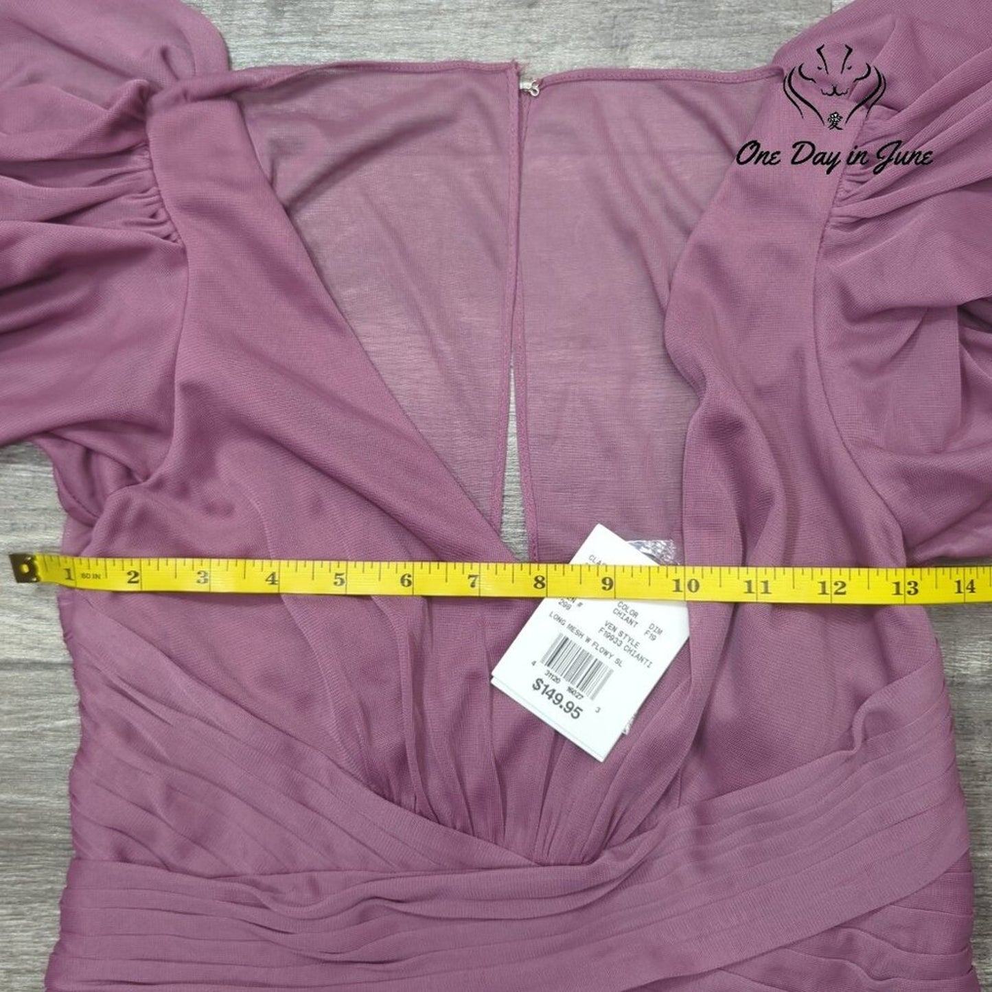 David's Bridal Long Mesh Sleeve Mini Dress Size 6