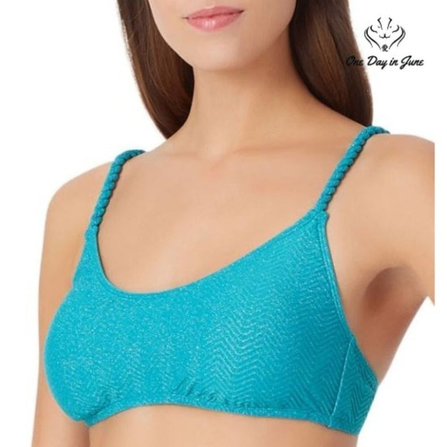 Sugar Beach Textured Bralette Bikini Top Size XL