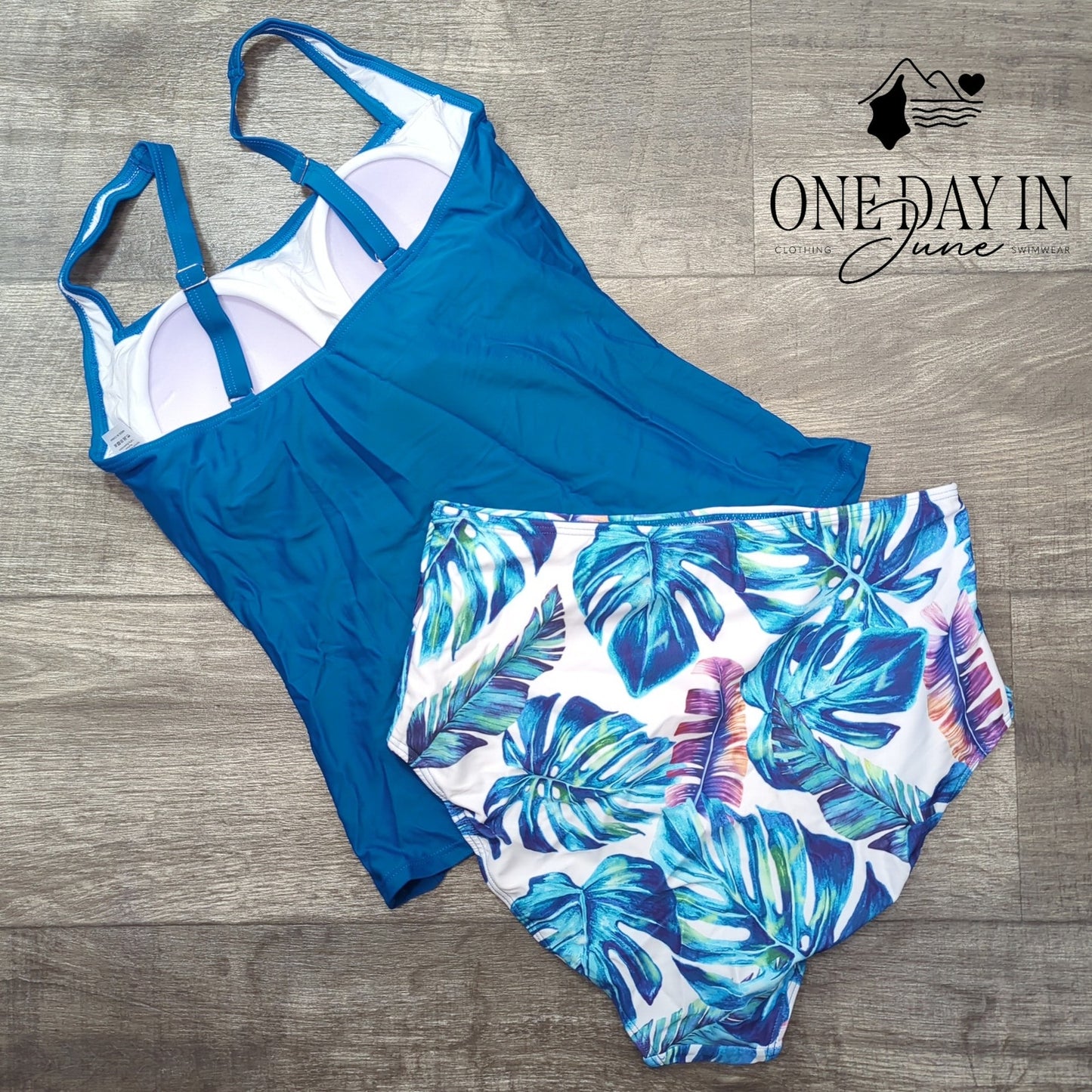 B2Prity Slimming High Waist Tankini Swimsuit Size M