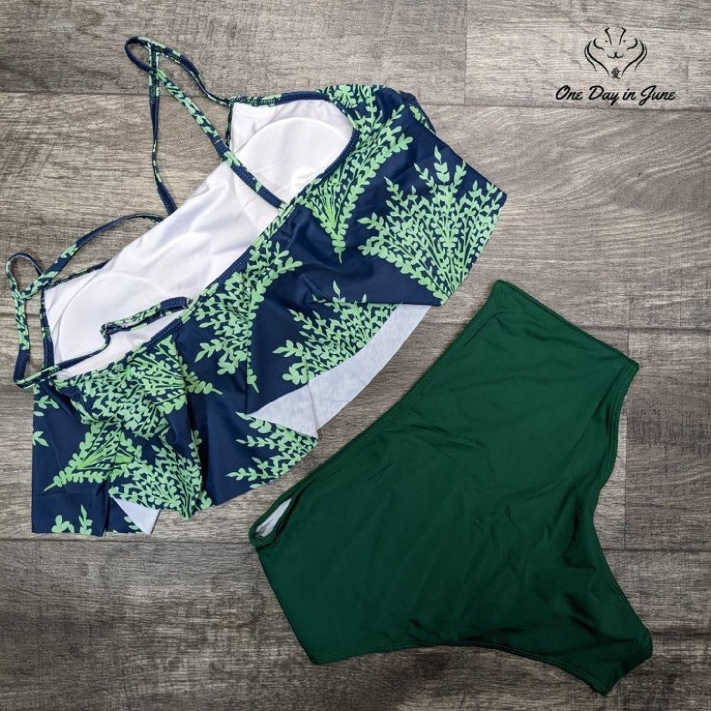 Peddney Flounce High Waist Bikini Swimsuit Size M