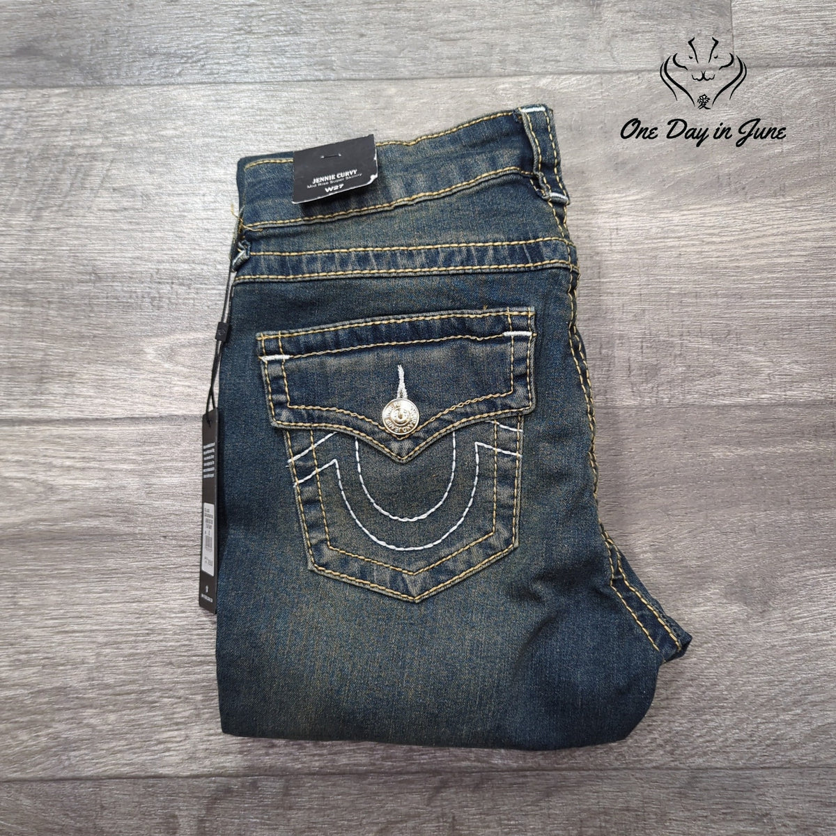 True Religion Jennie Curvy Big T Super Skinny Jeans Dark Wash NWT $199 Size 4
