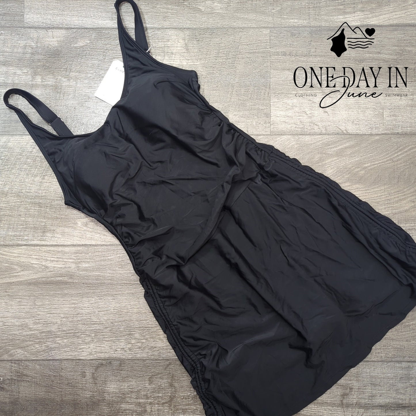 Eomenie Drawstring Swimdress One Piece Swimsuit Size M