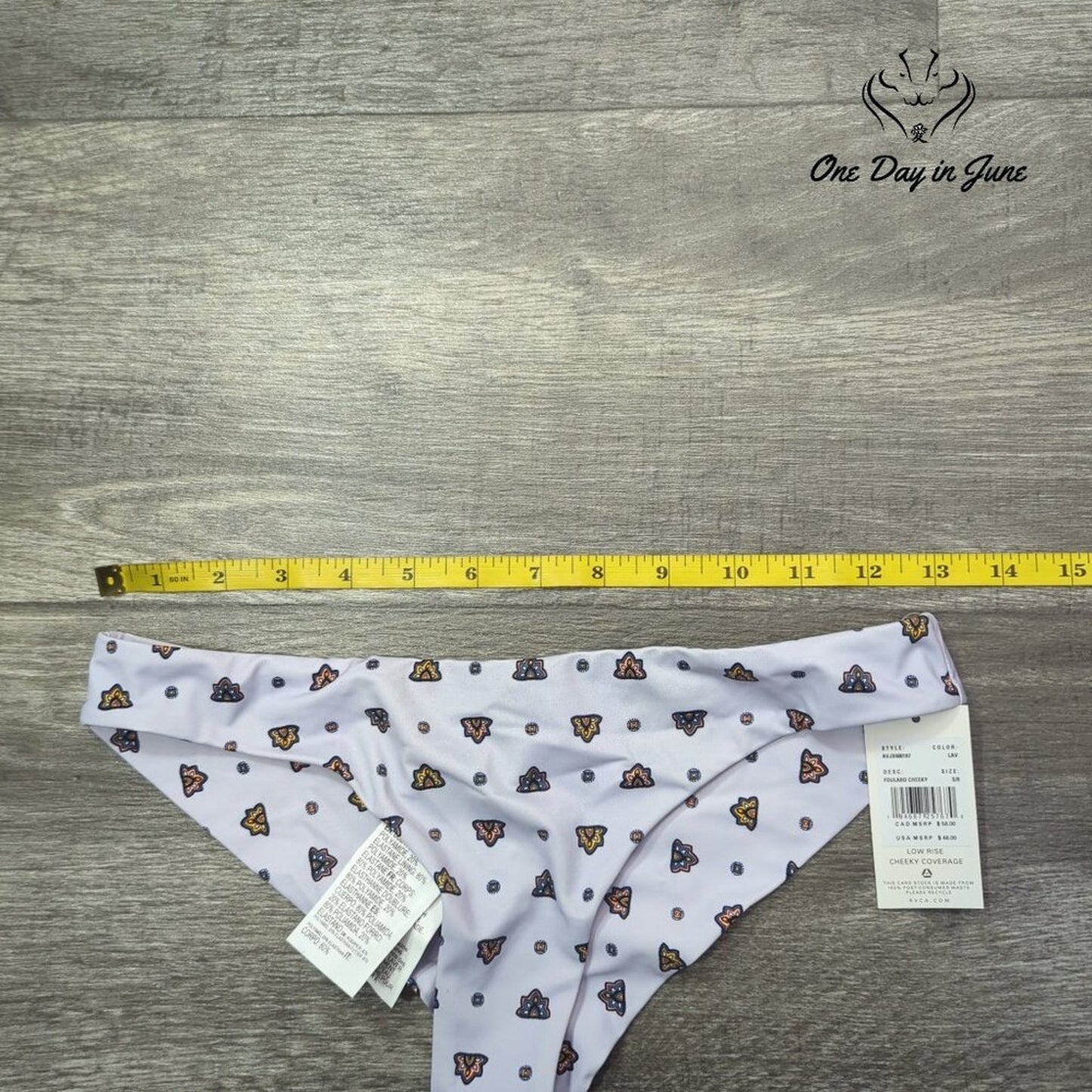 RVCA Foulard Cheeky Bikini Bottom Size S