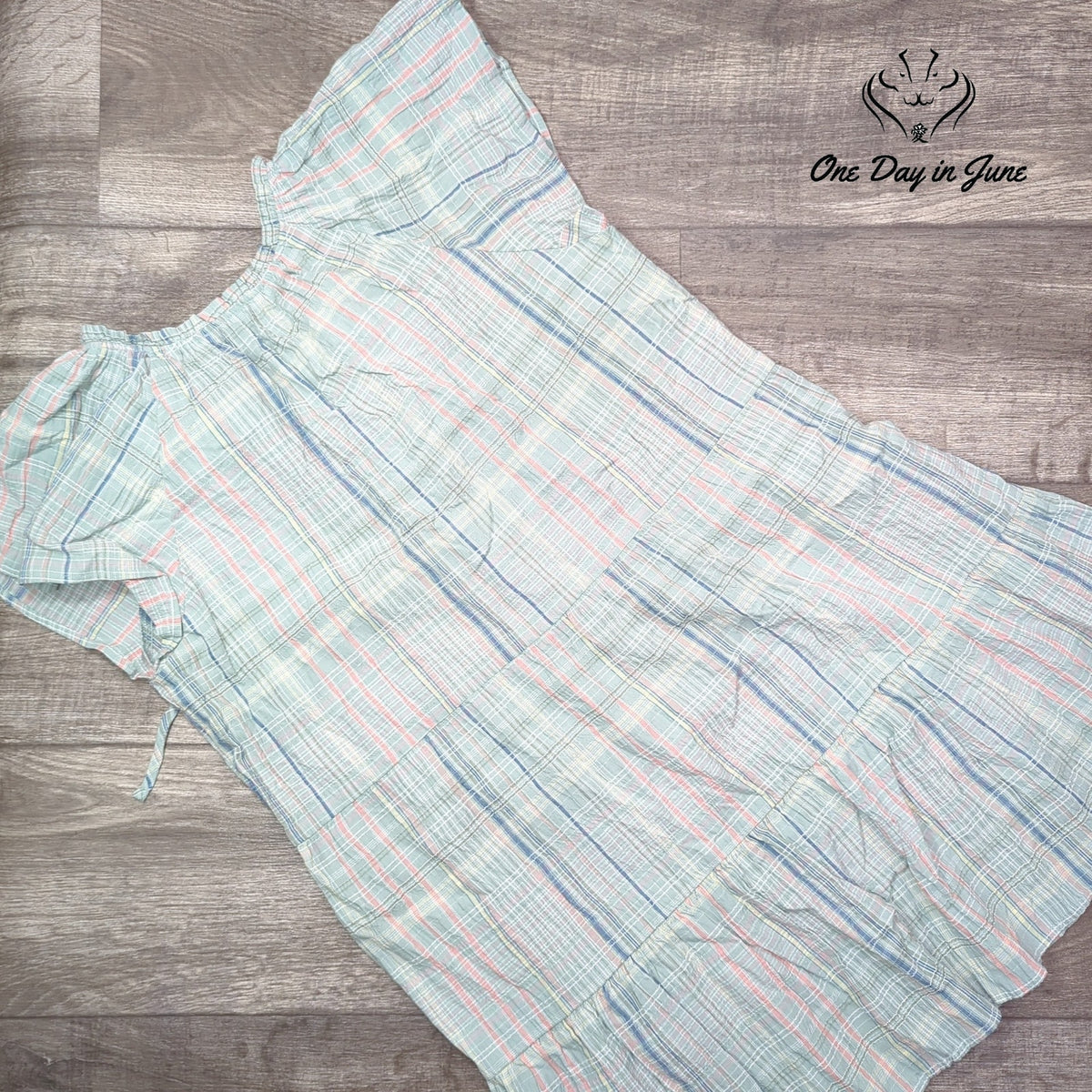 Loft Petite Plaid Ruffle Short Sleeve Tiered Mini Dress NWT Size LP
