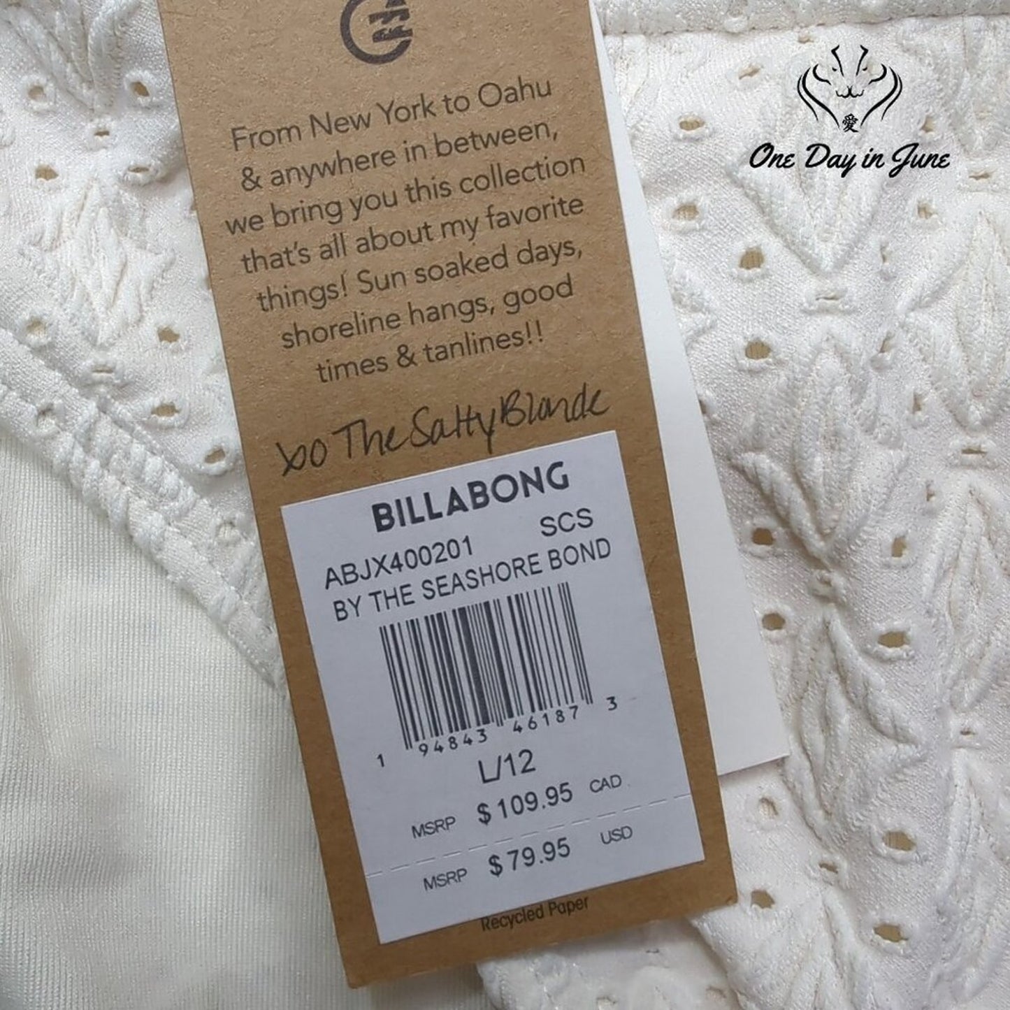 Billabong By The Seashore Bikini Bottom Size L