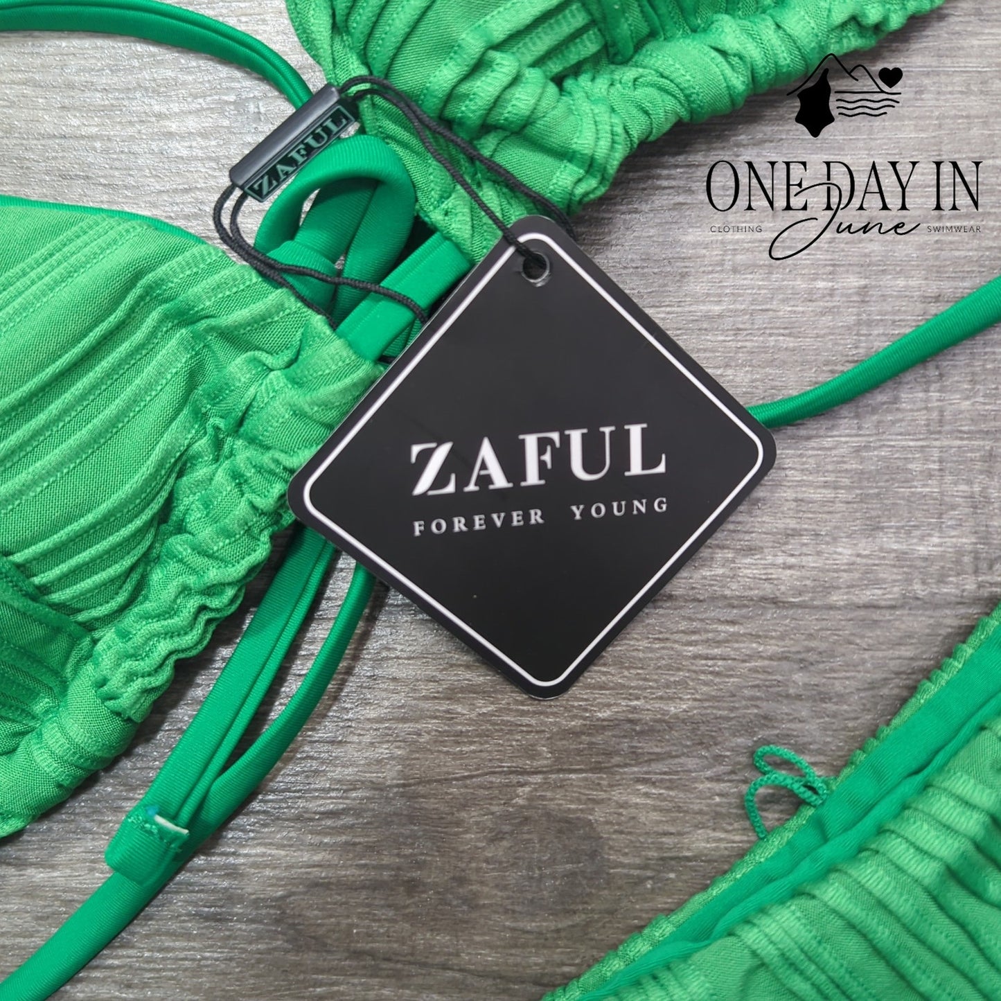 Zaful Textured Triangle Bikini Swimsuit Size L