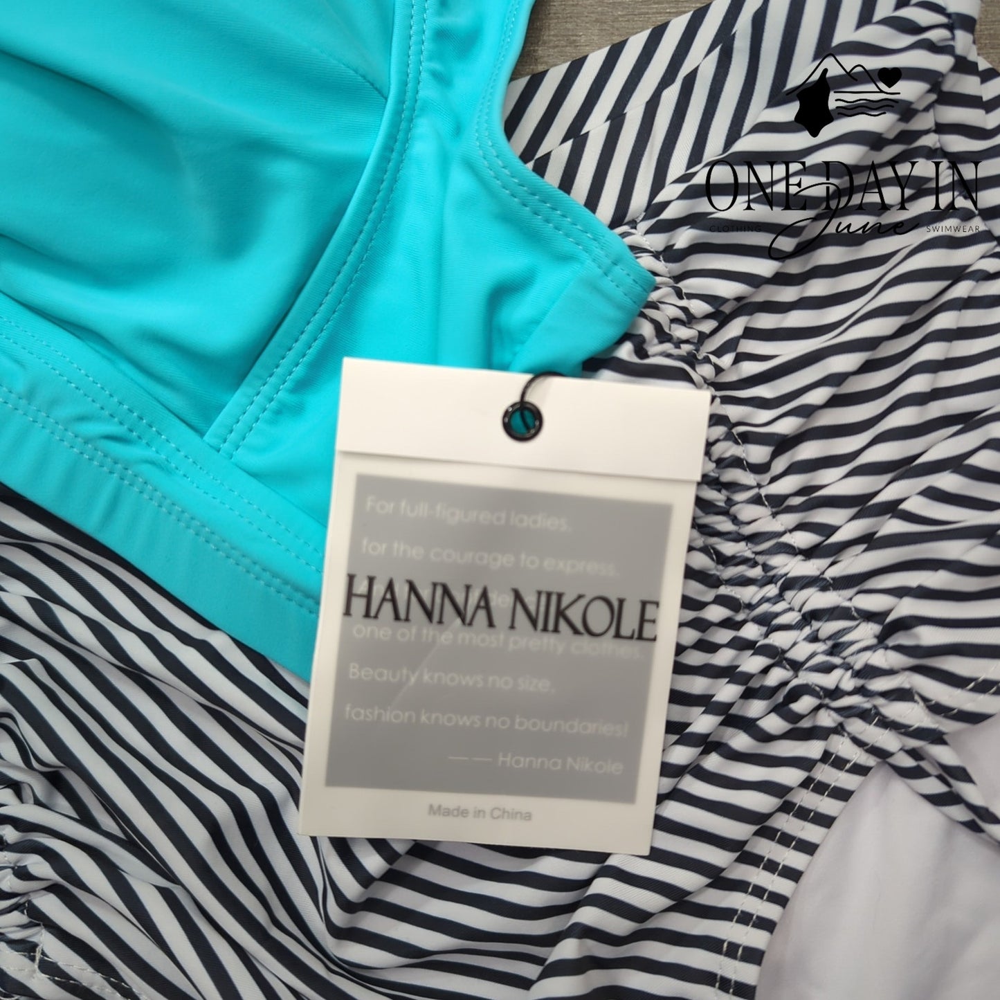Hanna Nikole Plus Size Cross Font High Waist Bikini Swimsuit Size 12W