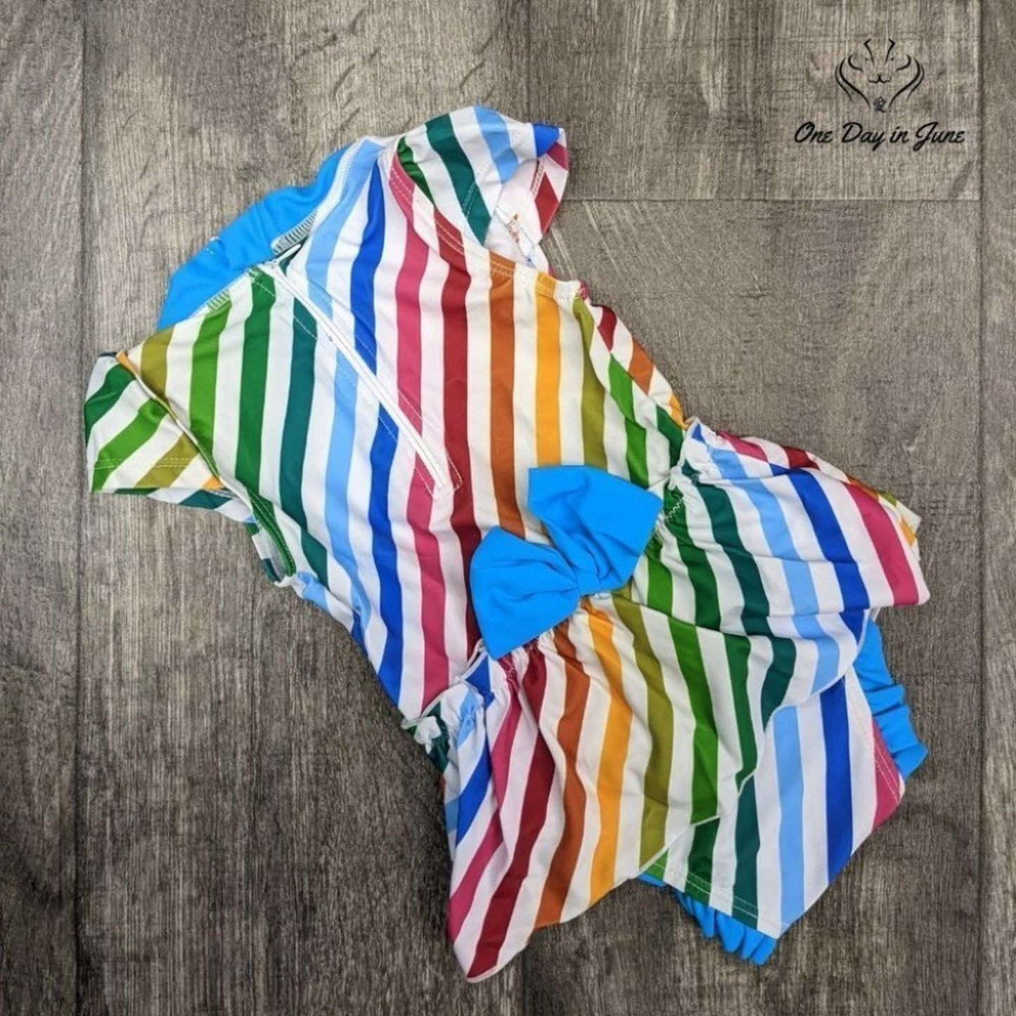 Unicomidea Baby Girl Striped One Piece Swimsuit Size 6 Mths