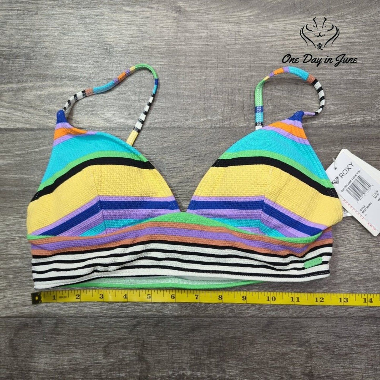 Roxy Color Jam Tank Top Bikini Top Size M