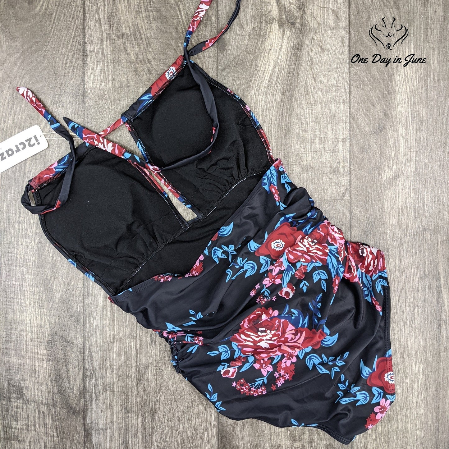 I2crazy Deep V Neck Halter One Piece Swimsuit Size M