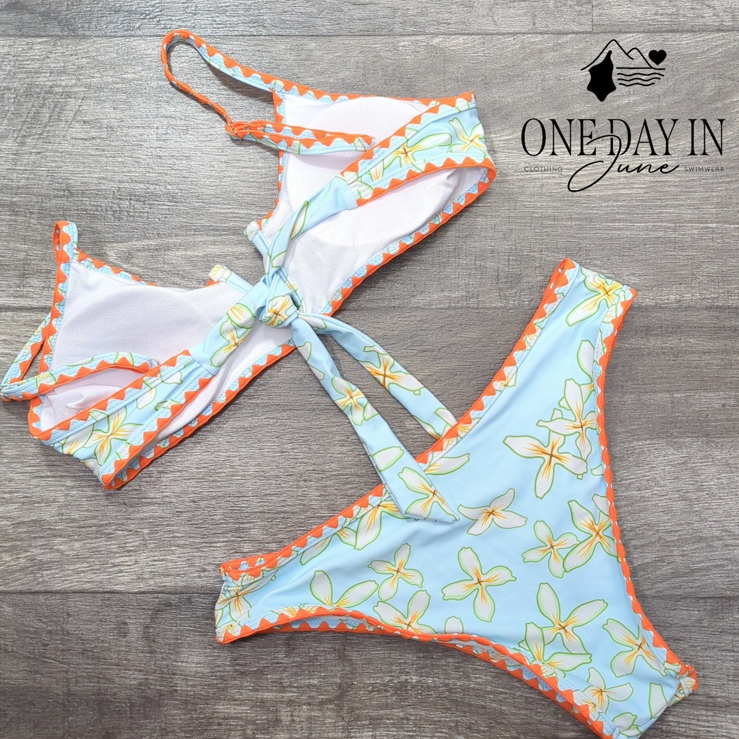 Zaful V Wire Tie Back Bikini Swimsuit Size S