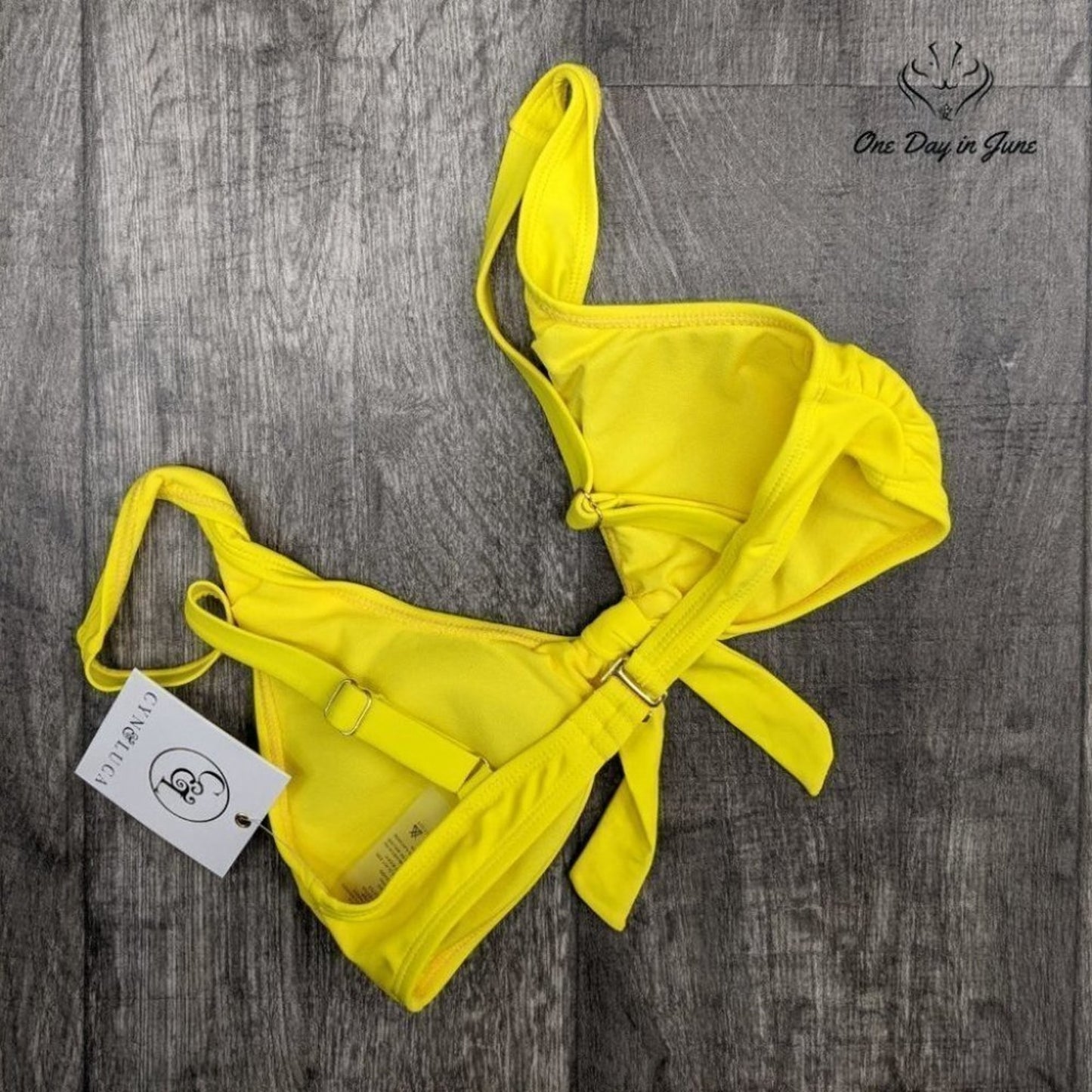 Cyn Luca Standard Tie Front Bikini Top Swimsuit Size L