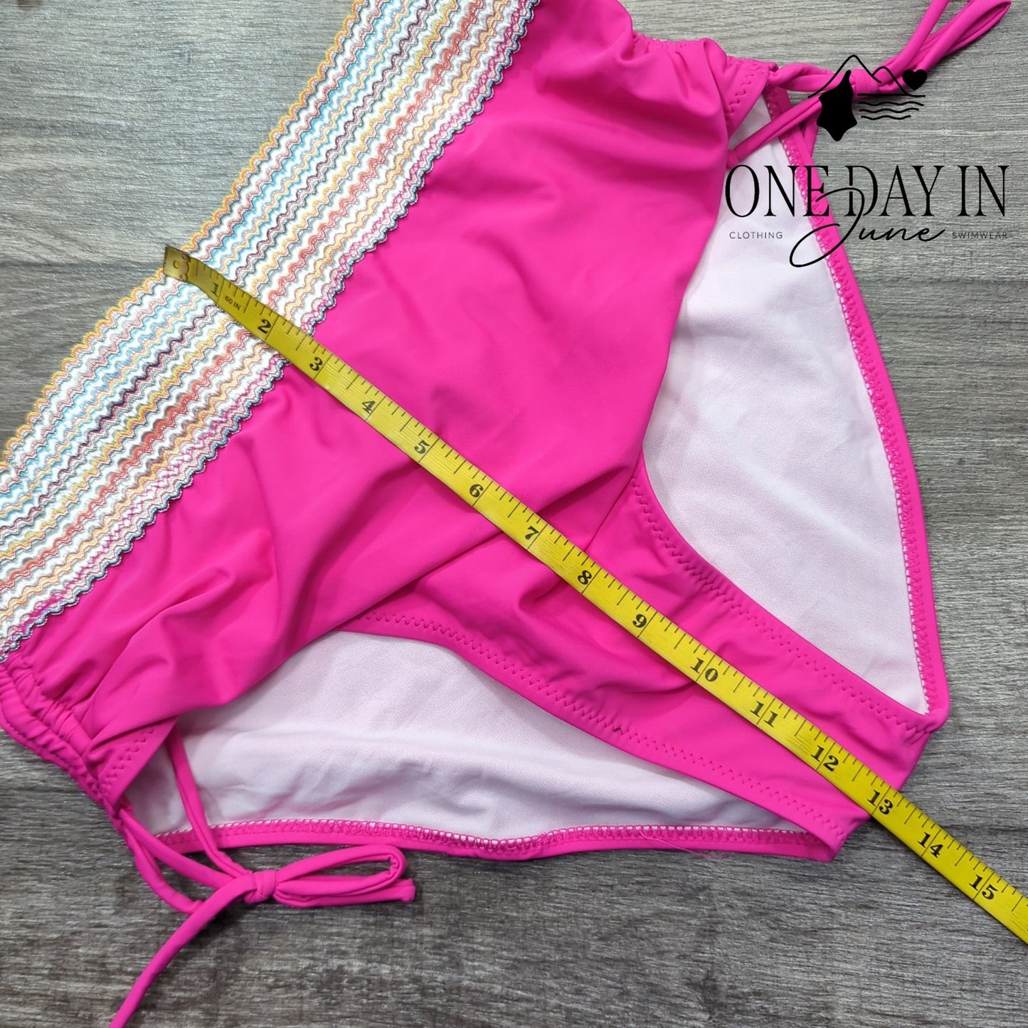 Blooming Jelly Drawstring Crop Bikini Swimsuit Size L