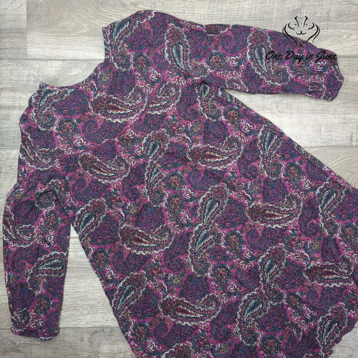 American Eagle Outfitters Paisley Boho Long Sleeve Top Purple Pink Size M