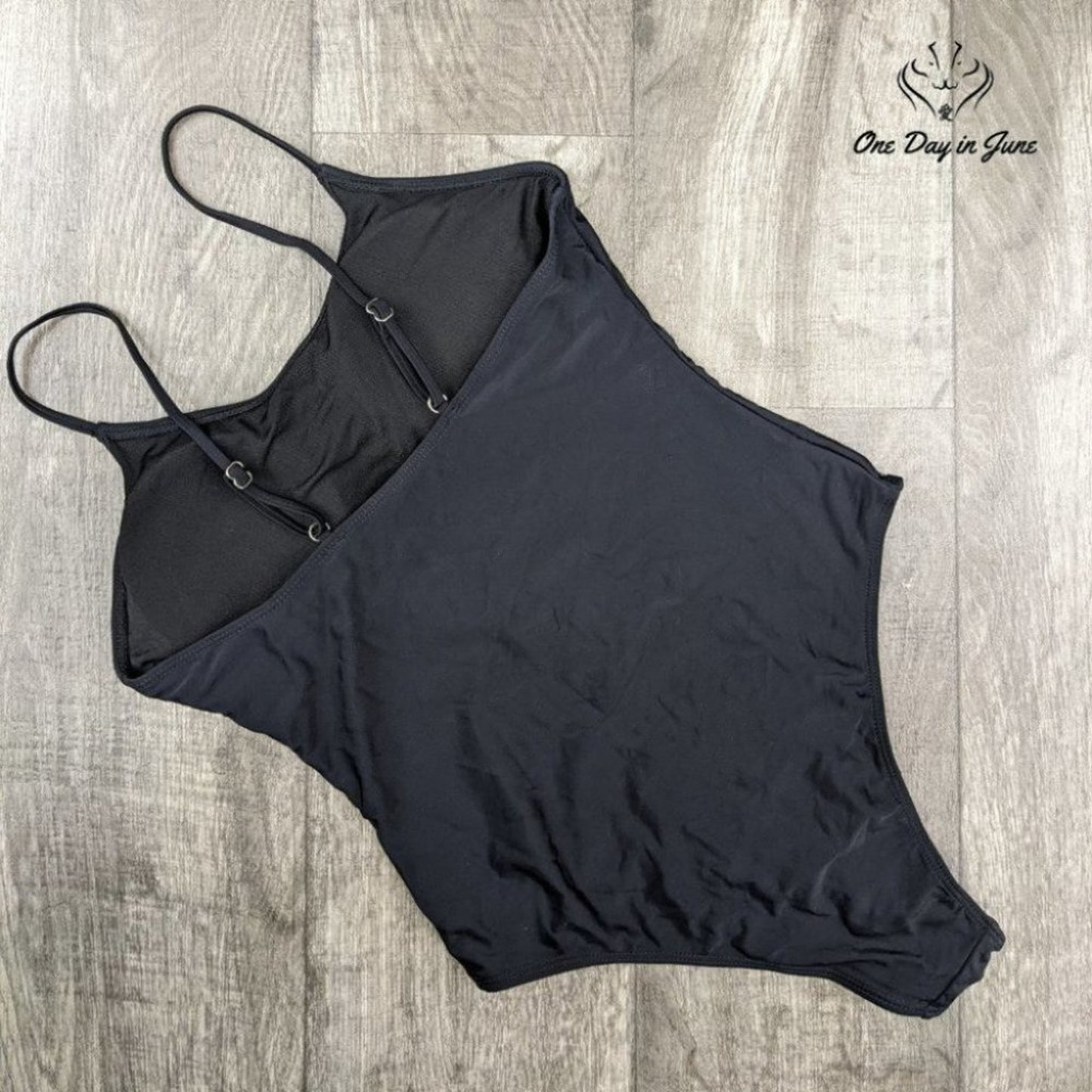 Amzbrly Scoop Neck High Back One Piece Swimsuit Size L