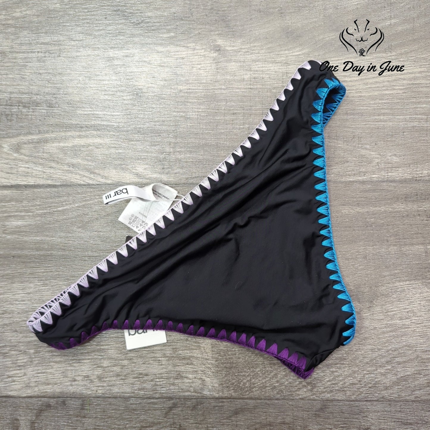 Bar III Embroidered Edge Bikini Bottom Size S