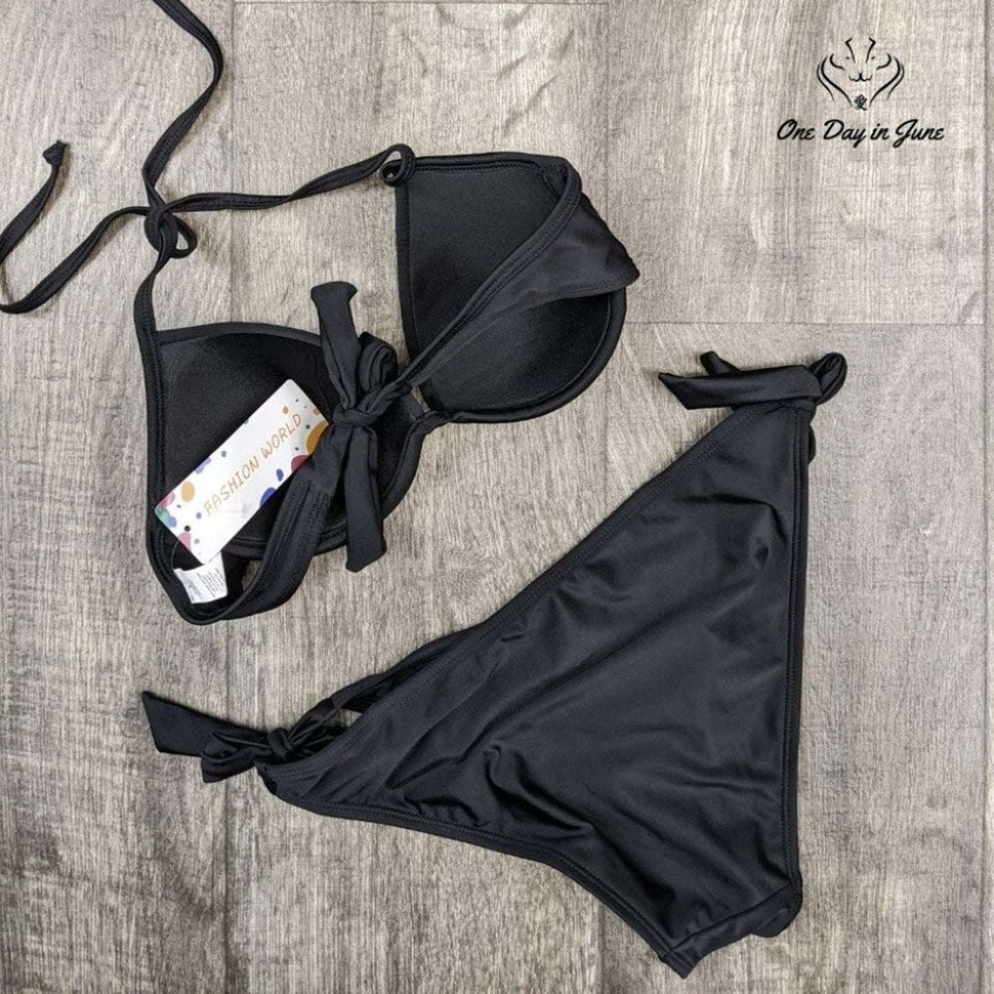 Charmleaks Halter Tie Side Bikini Swimsuit Size S