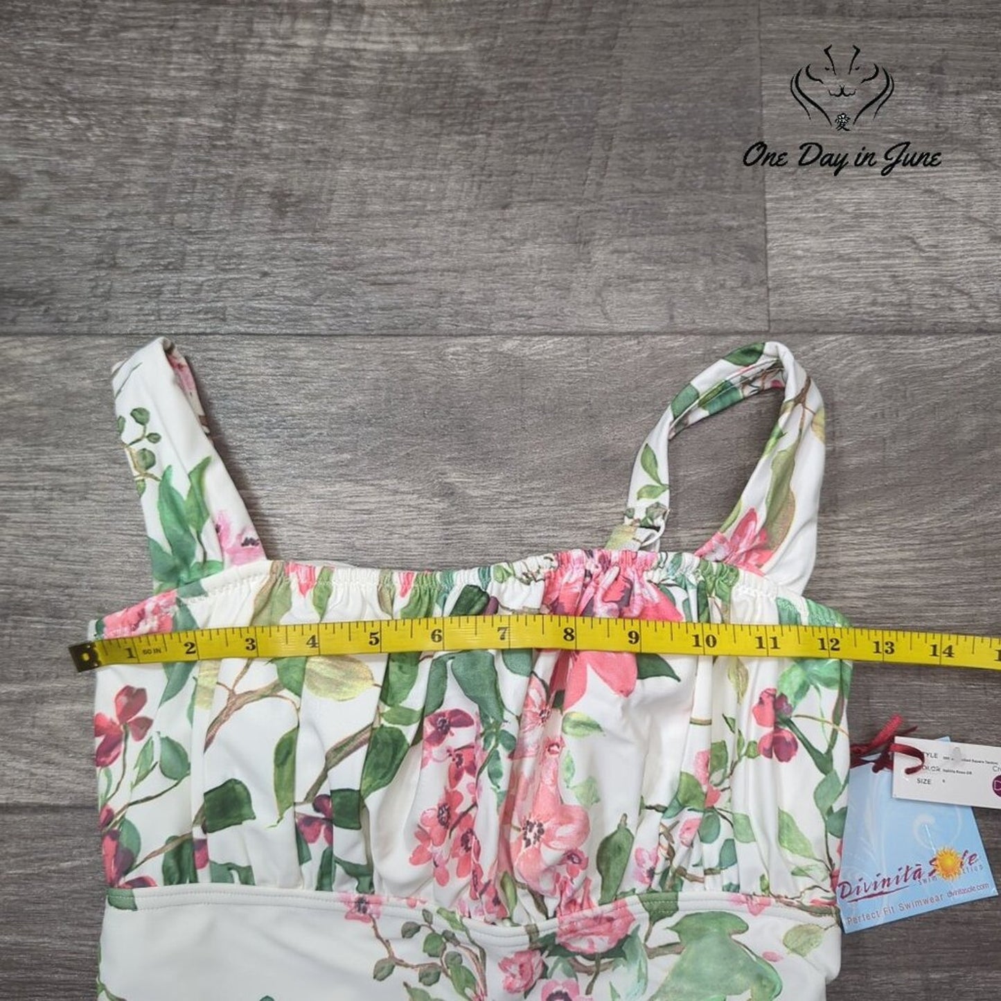Divinita Sole Ruched Square Tankini Top Size S