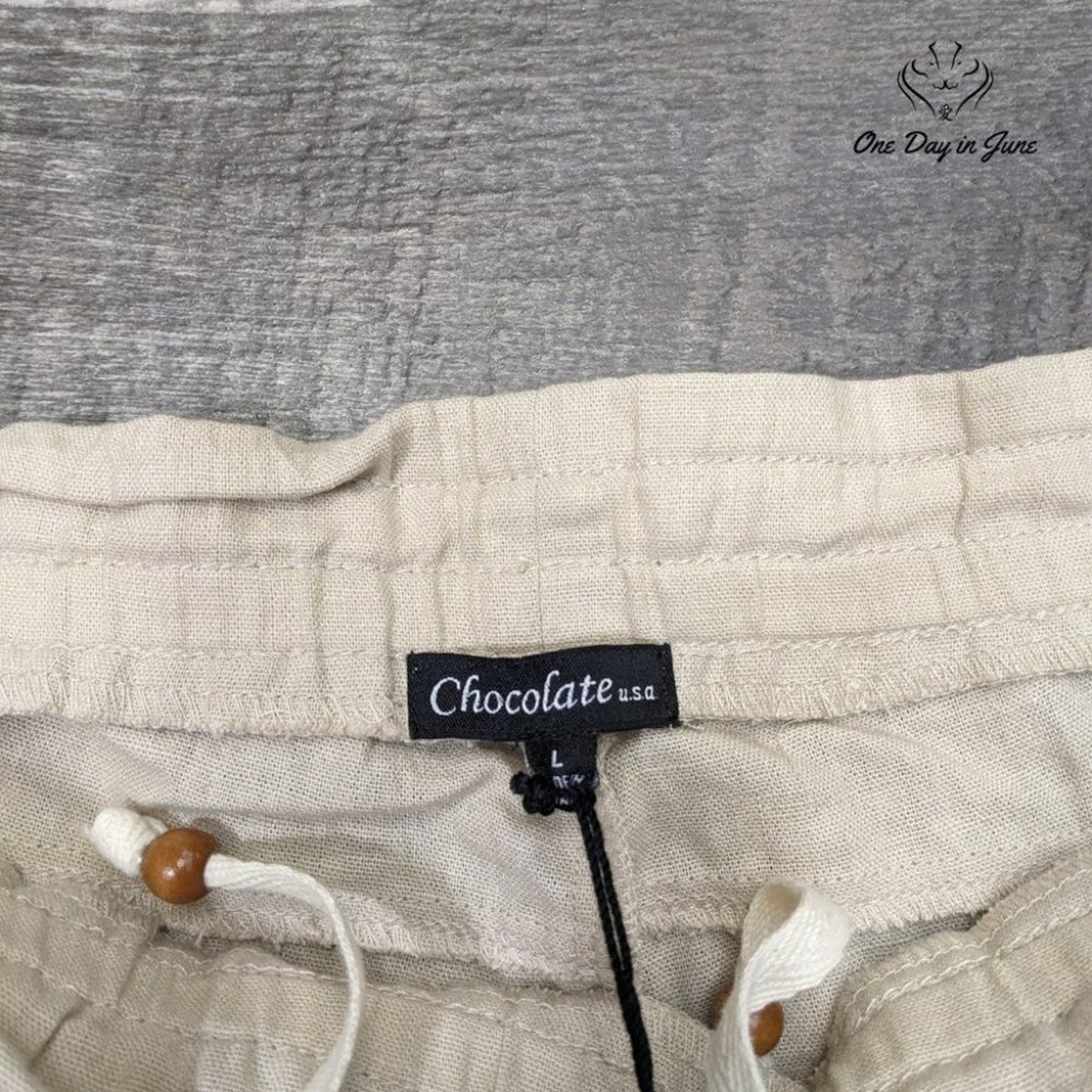 Chocolate Casual Linen Cropped Pants Size L