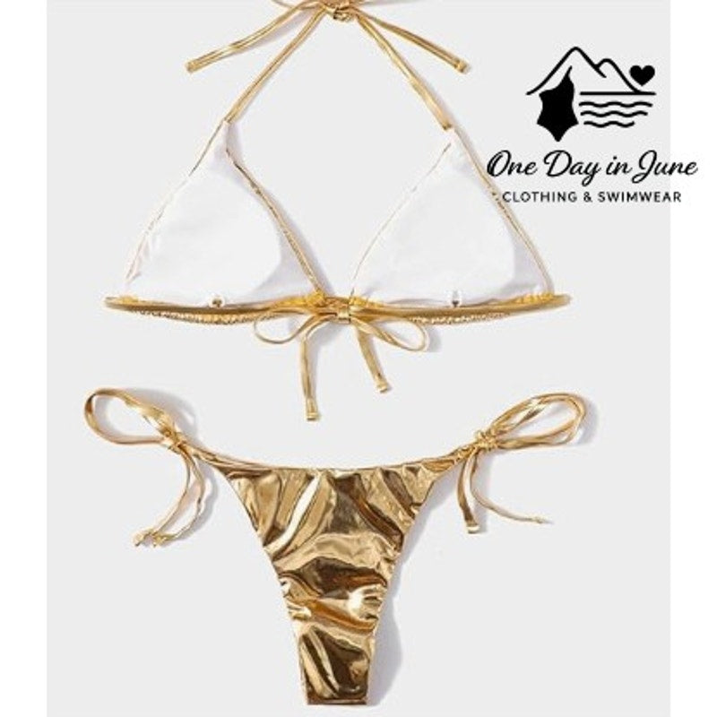 Charmleaks Triangle Tie Side Bikini Swimsuit Size 0XL