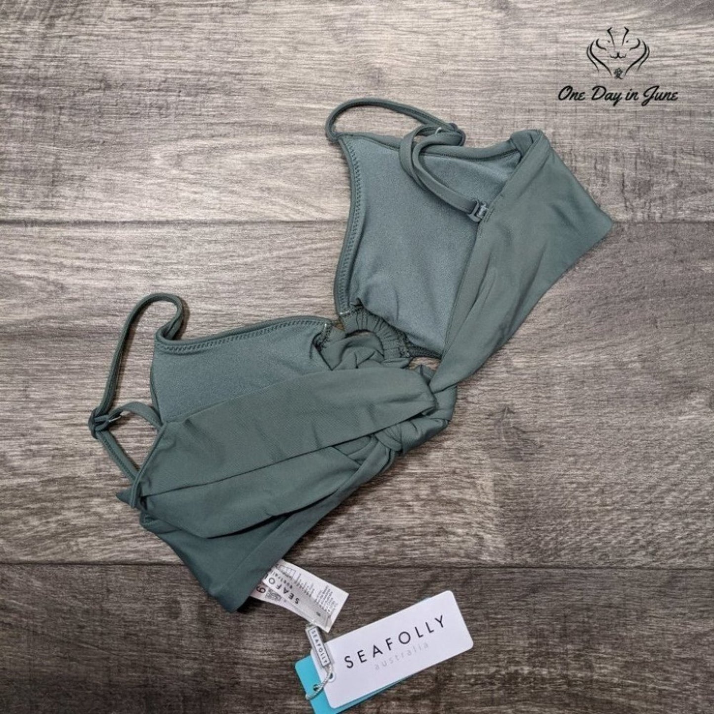 Seafolly Ring Bralette Sash Front Bikini Top Size 2