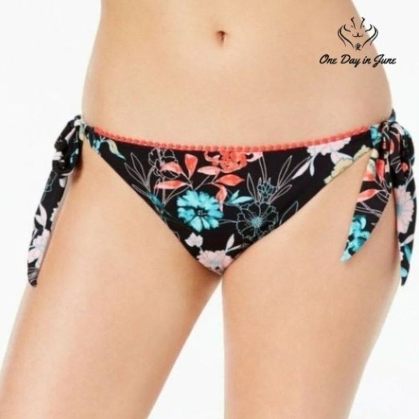 Bar III Rose Garden Bikini Bottoms Size M