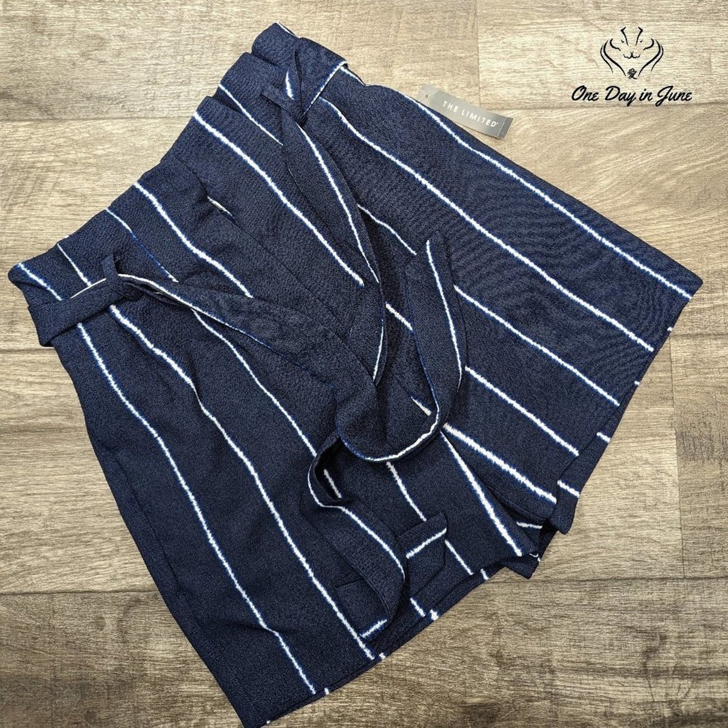 The Limited Navy Stripe May Fashion Shorts Size 4