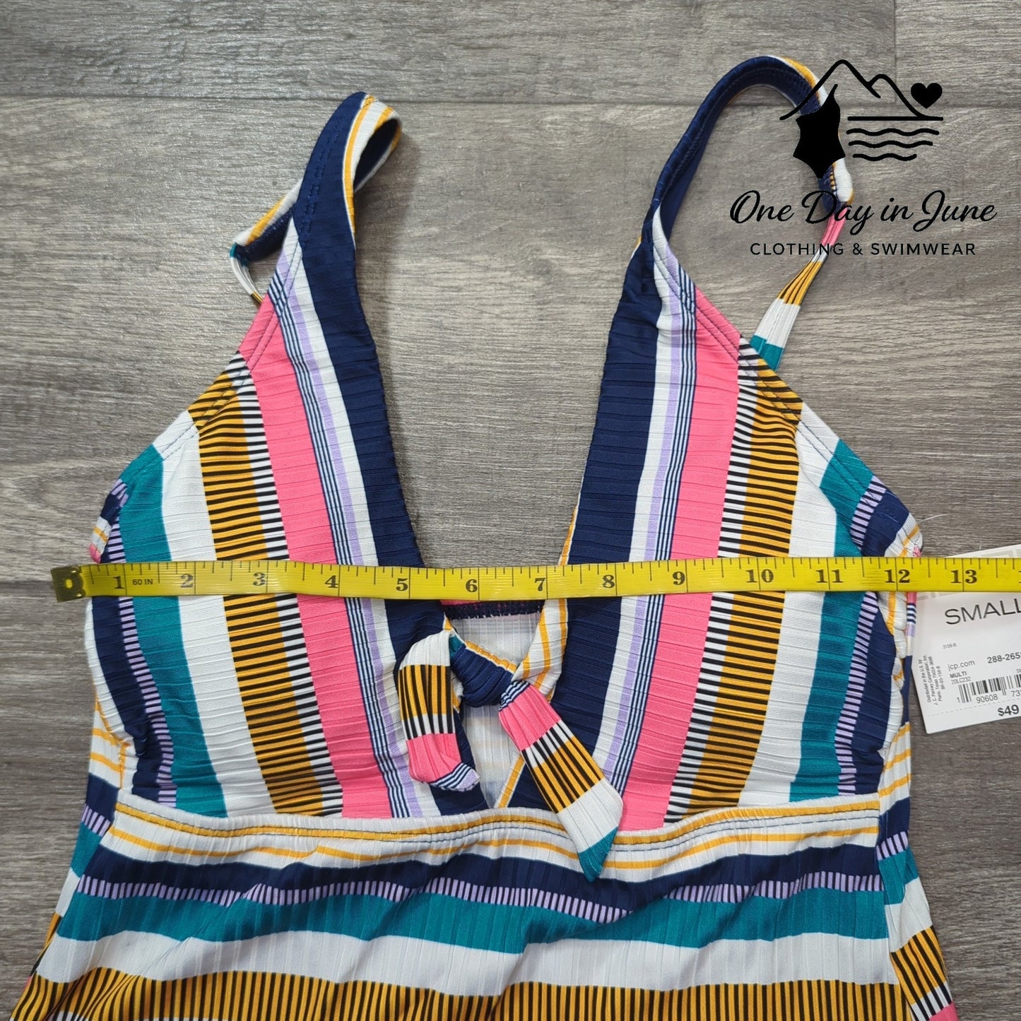 Liz Claiborne Striped Tankini Top Size S