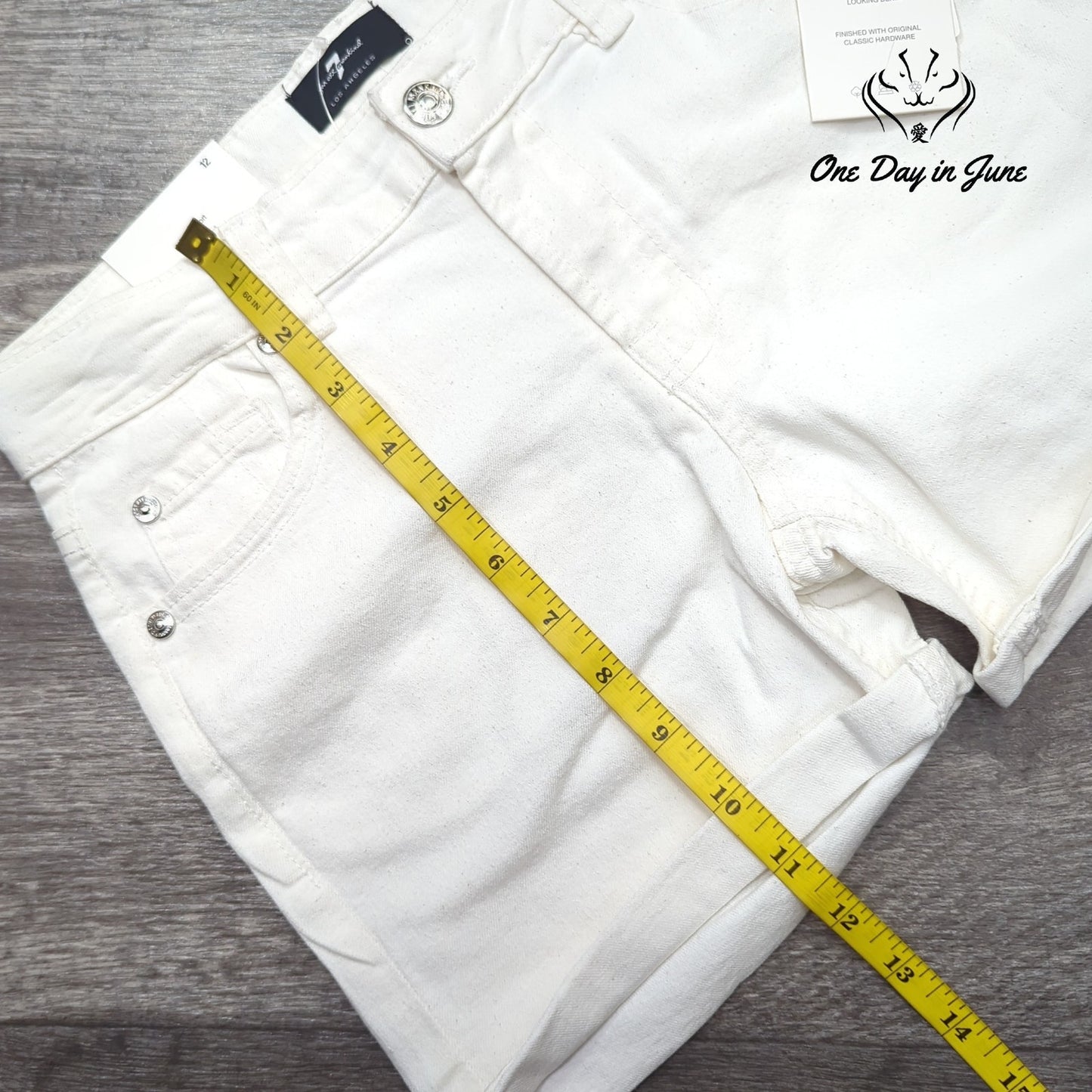 7 For All Mankind Roll Cuff Jean Shorts Size 12