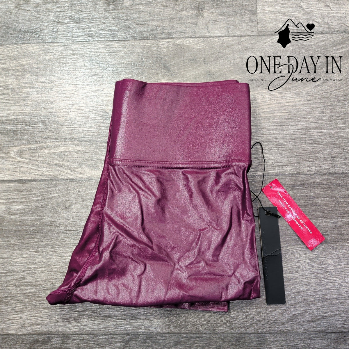 Carbon38 Takara Shine High Rise Crop Leggings Metallic Berry Pink NWT Size L