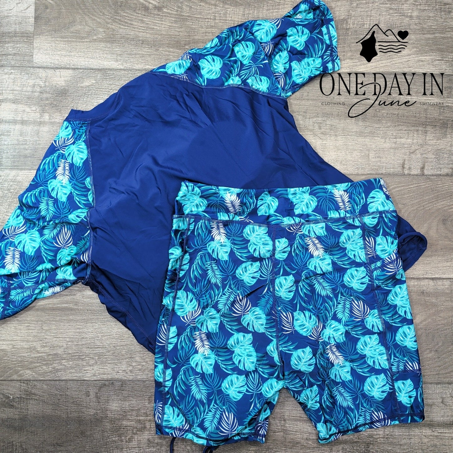 Tournesol Rashguard Boyshort Tankini Swimsuit Size 2XL